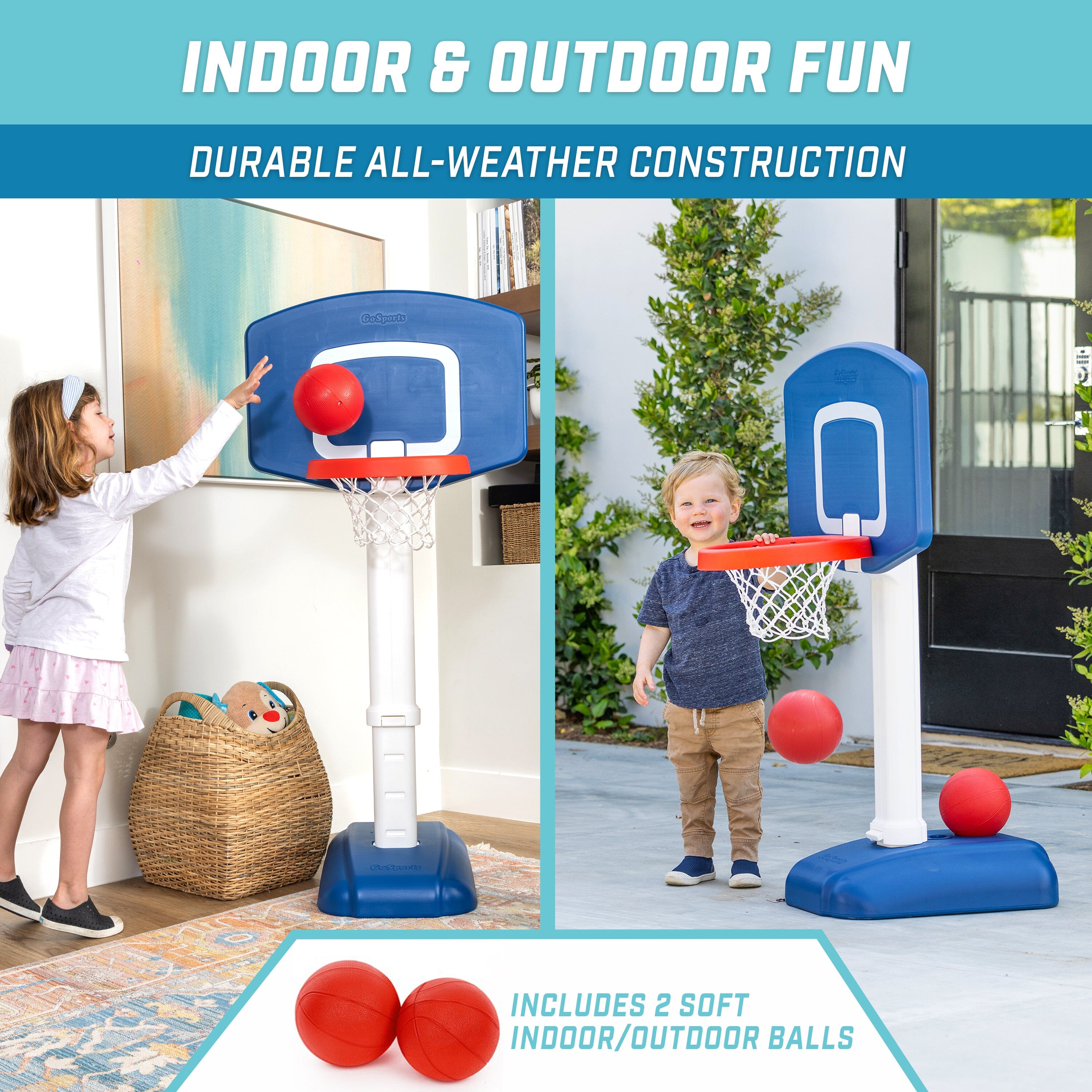 GoSports Tot Shot Modern Kids Basketball Set - Indoor & Outdoor Toy Hoop for Toddlers GoSports