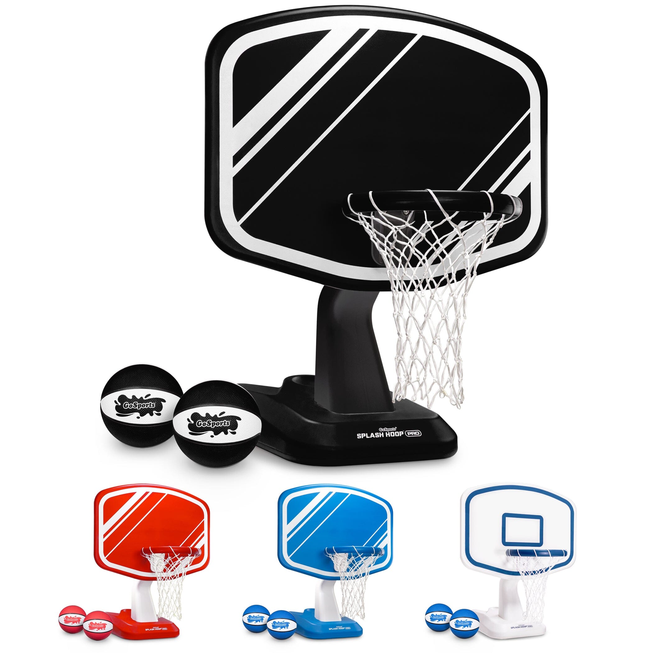 the mini basketball hoop with four different colors