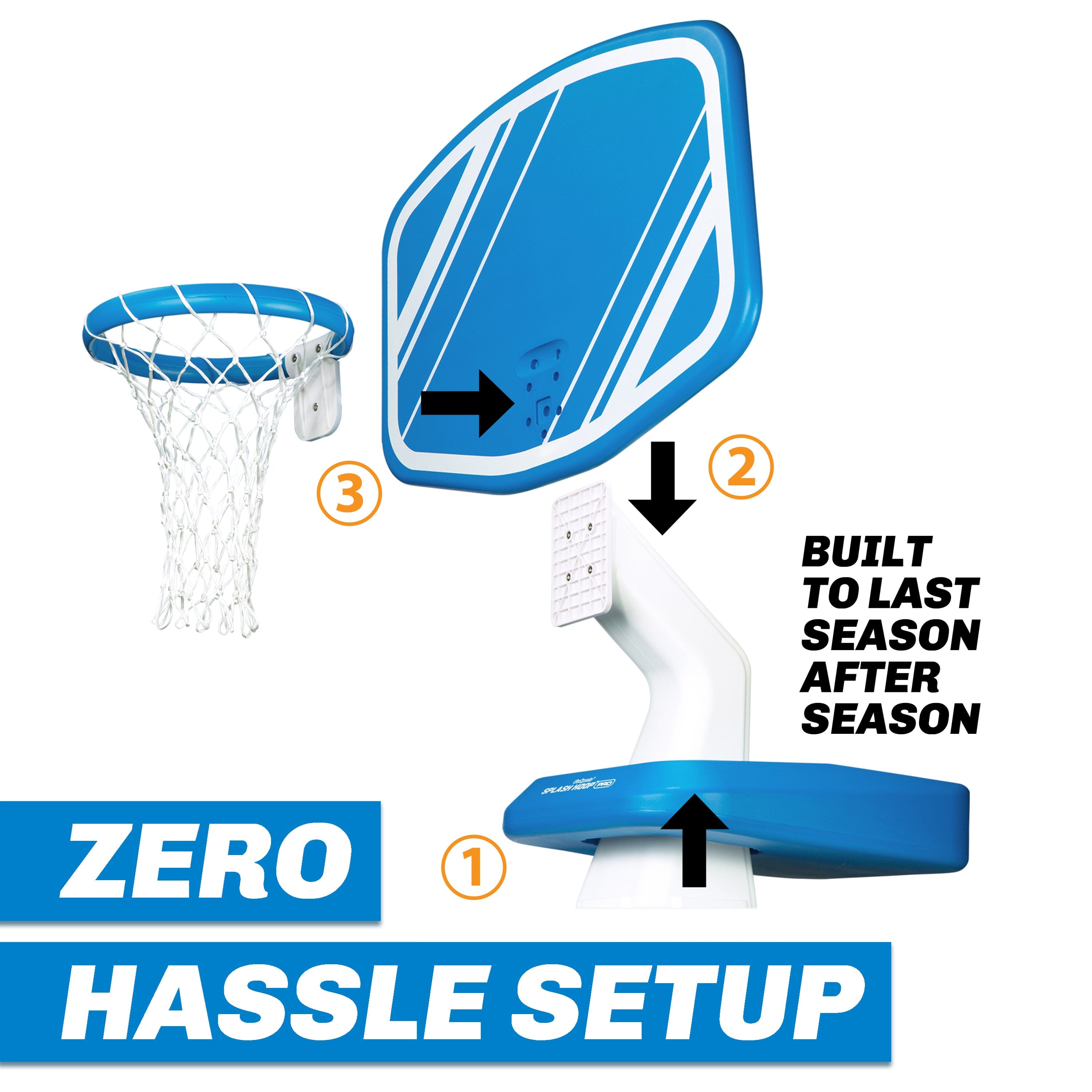 GoSports Splash Hoop PRO - Choose Your Color - Swimming Pool Basketball Game Pool Toy GoSports