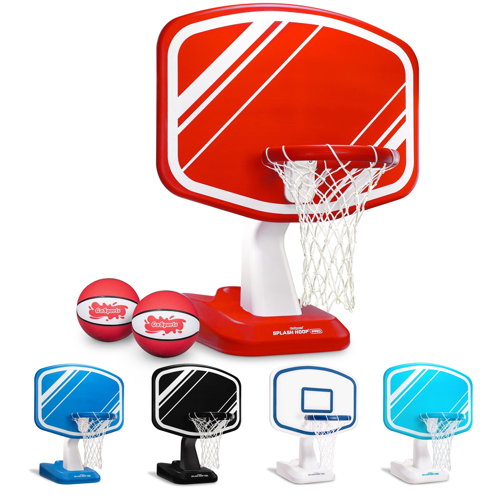 GoSports Splash Hoop PRO - Choose Your Color - Swimming Pool Basketball Game Pool Toy GoSports Red