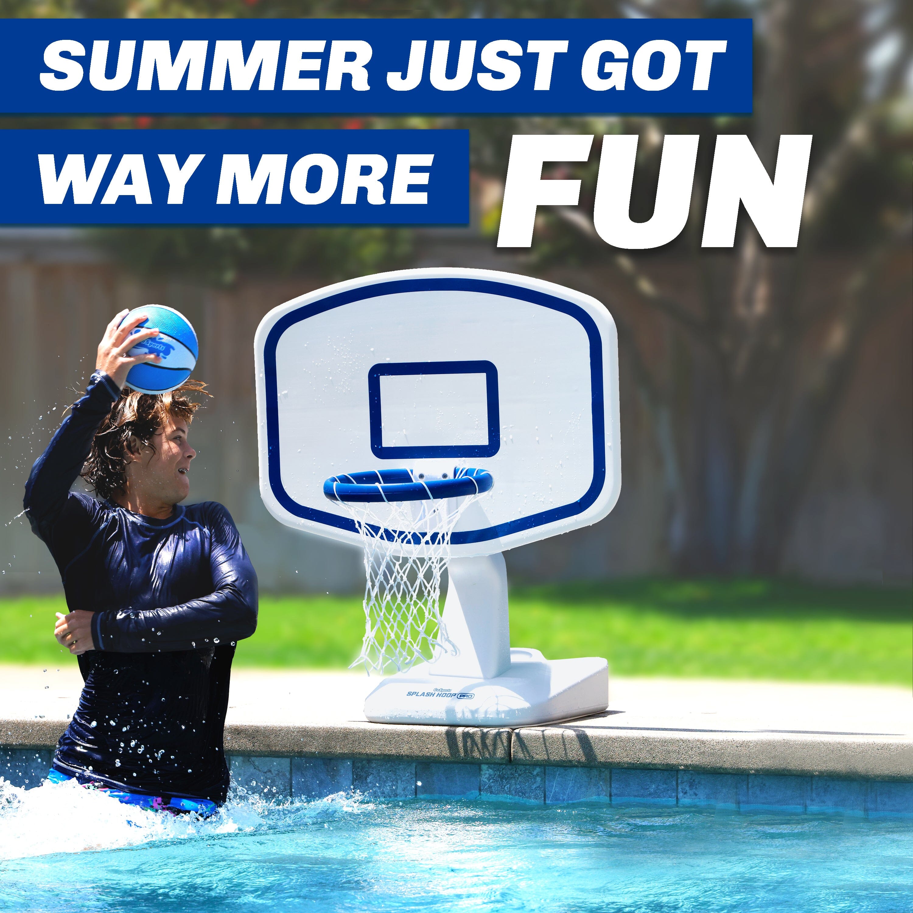 GoSports Splash Hoop PRO - Choose Your Color - Swimming Pool Basketball Game Pool Toy GoSports