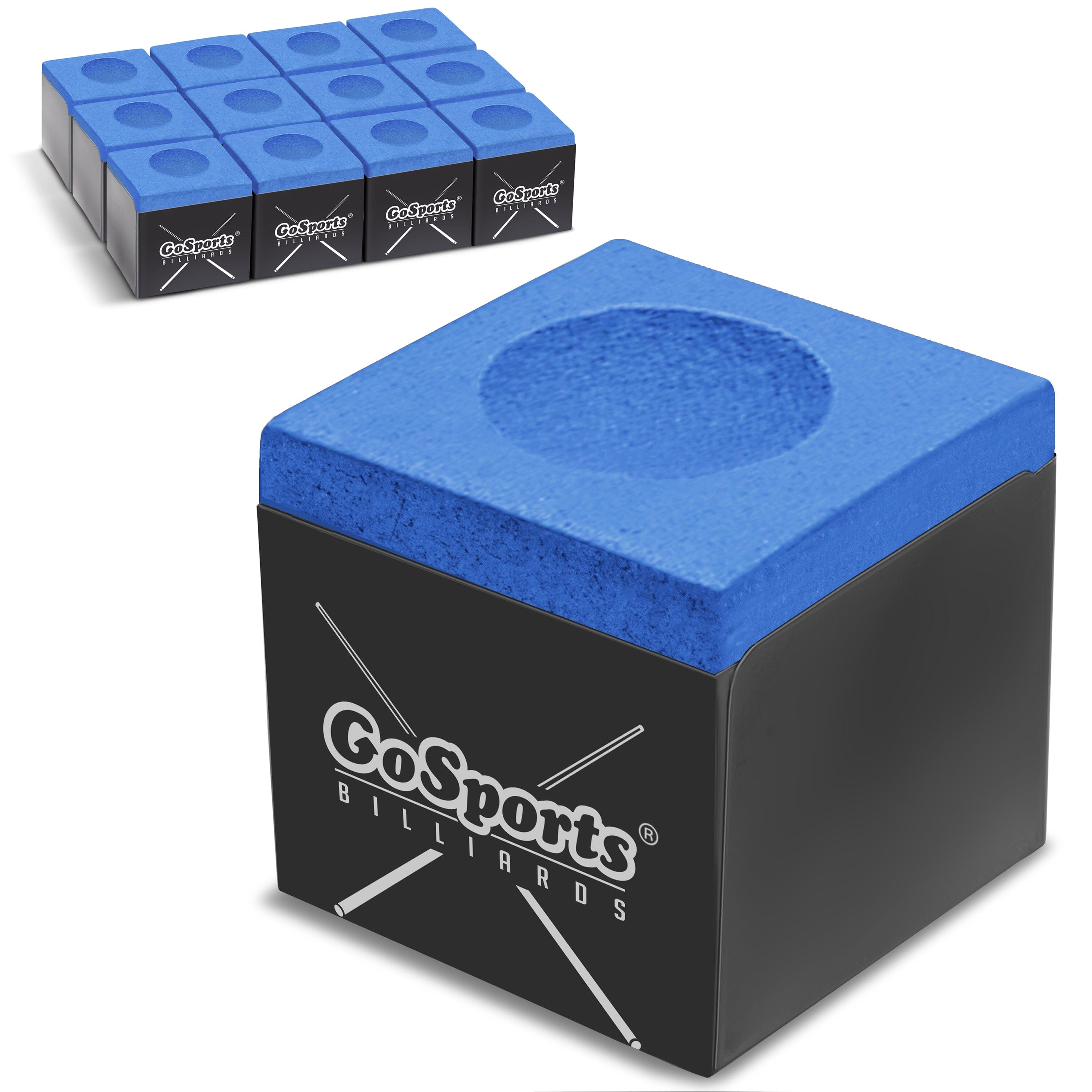 GoSports Premium Pool Cue Chalk Cube - 12 Pack GoSports Blue