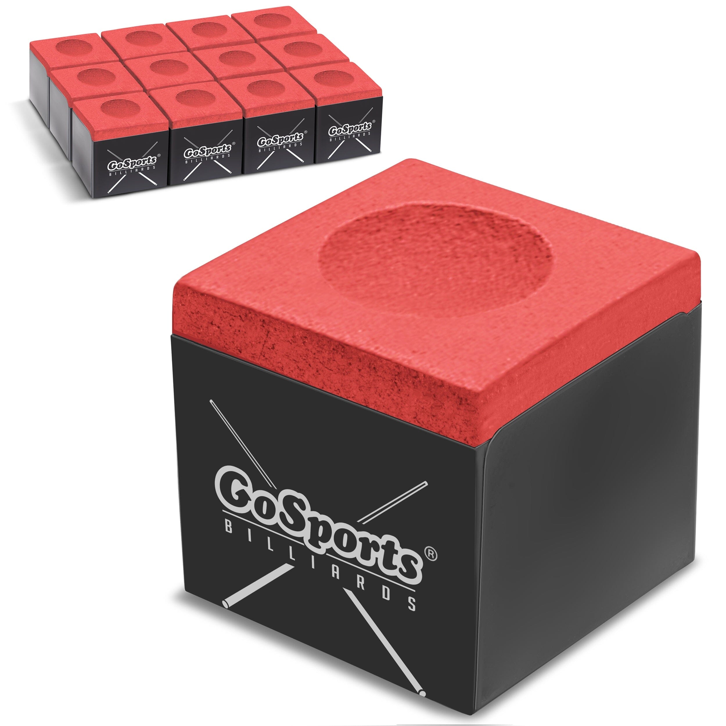 GoSports Premium Pool Cue Chalk Cube - 12 Pack GoSports Red