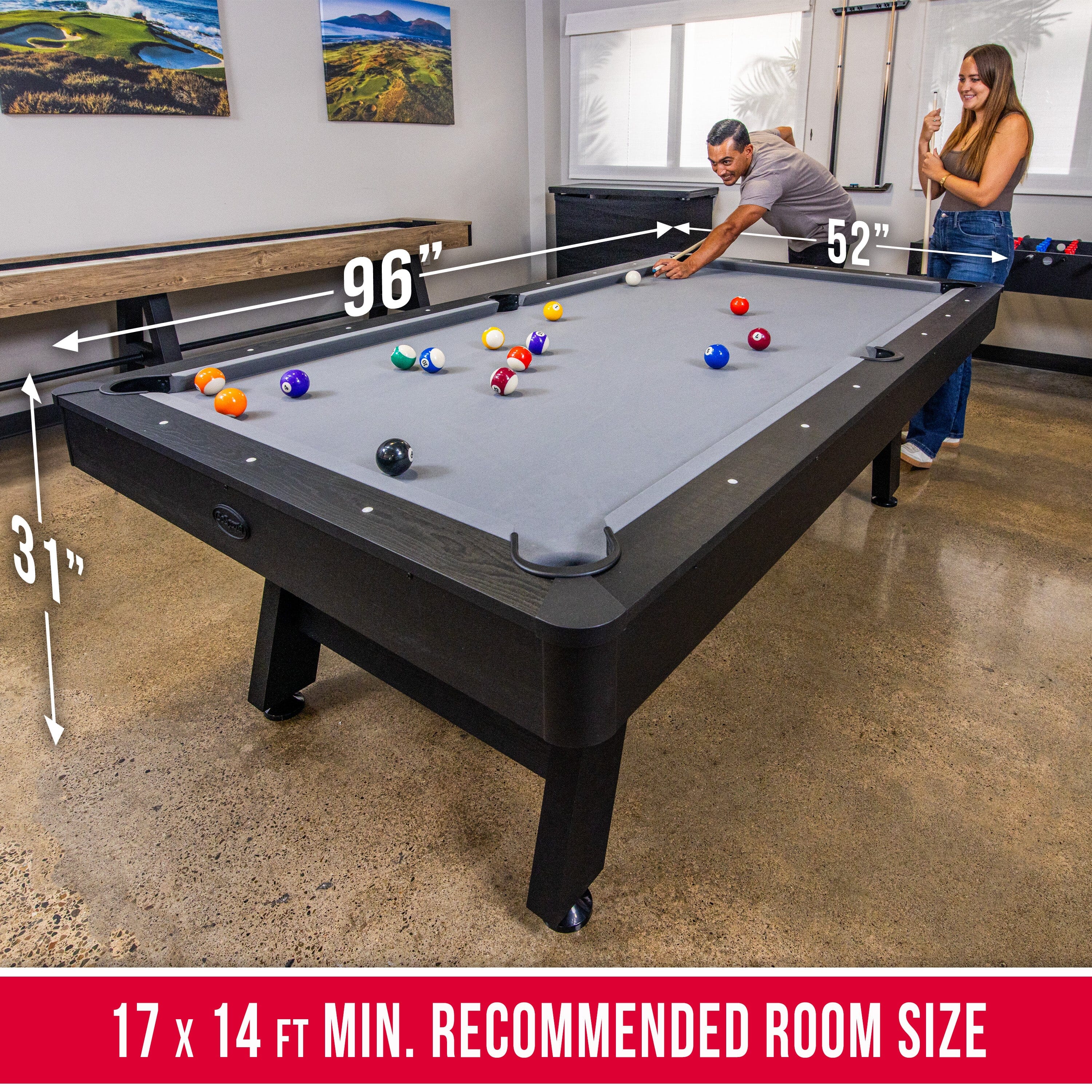 GoSports 8 ft Pool Tables with Wood Finish - Billiards Game Room Table for Adults & Family - Accessories Not Included Billiards Playgosports.com