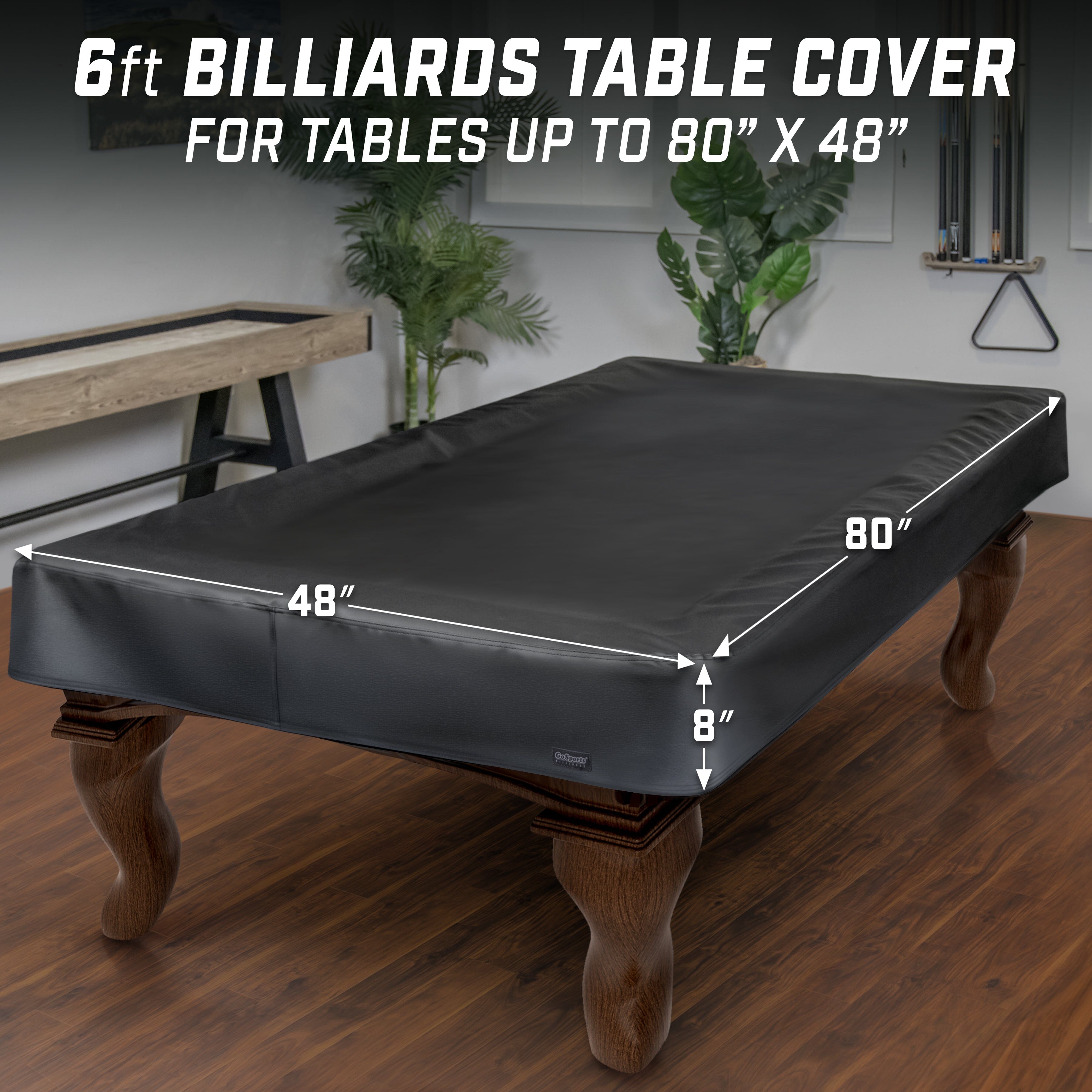 a pool table cover with a black cover