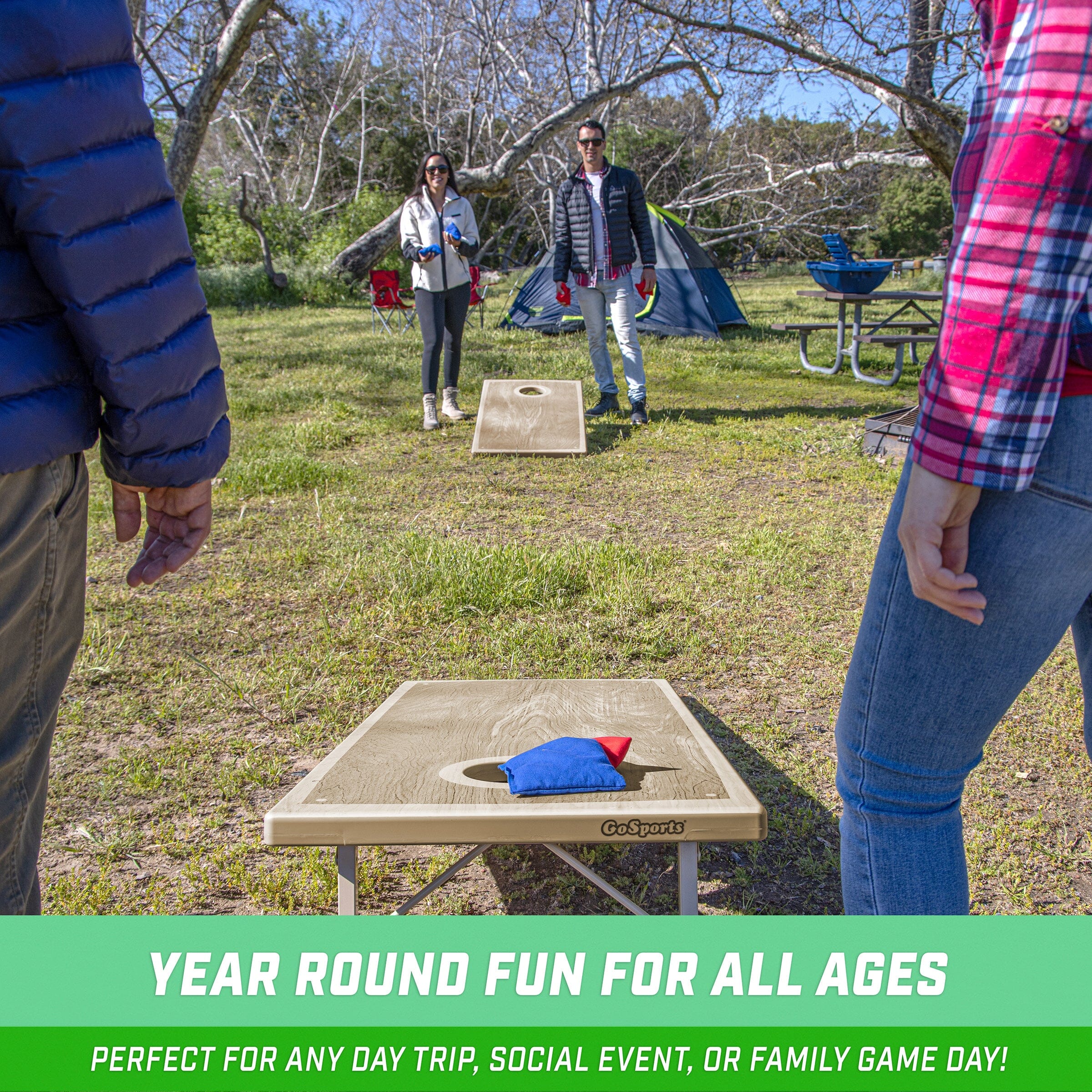 a group of people playing corn corn games