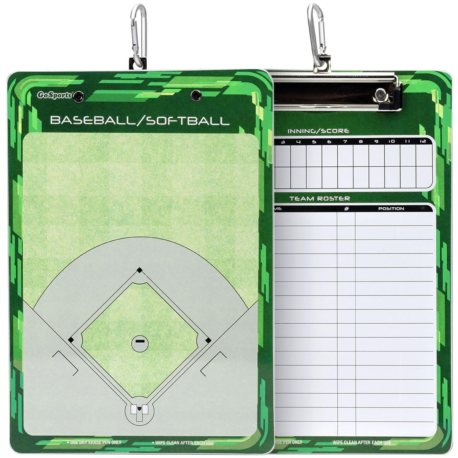 GoSports Coaches Dry-Erase Clipboards for Game Plans and Practice Organization Coaches Board GoSports Baseball Mini