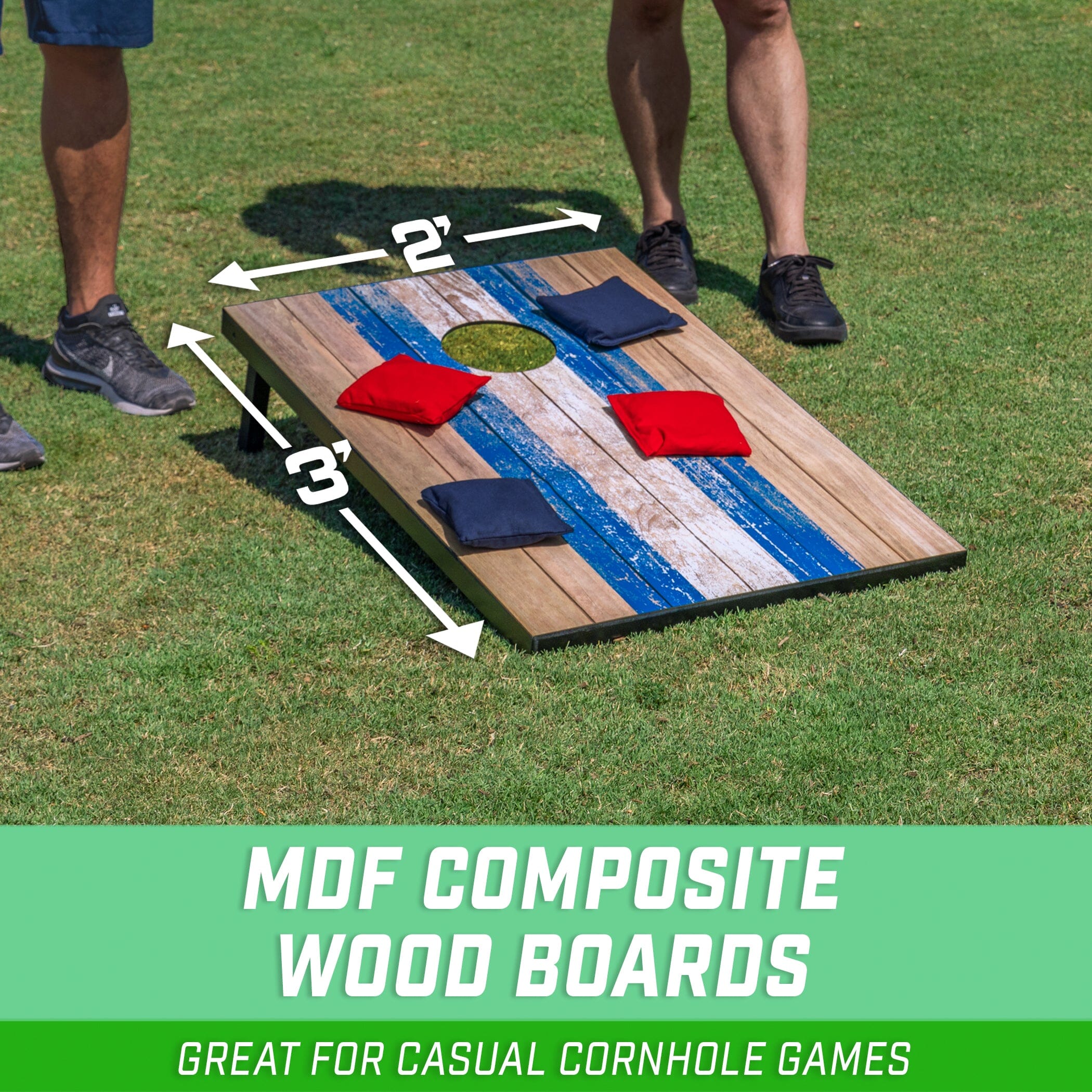 GoSports 3 ft x 2 ft Design Cornhole Game Set - Barnwood GoSports