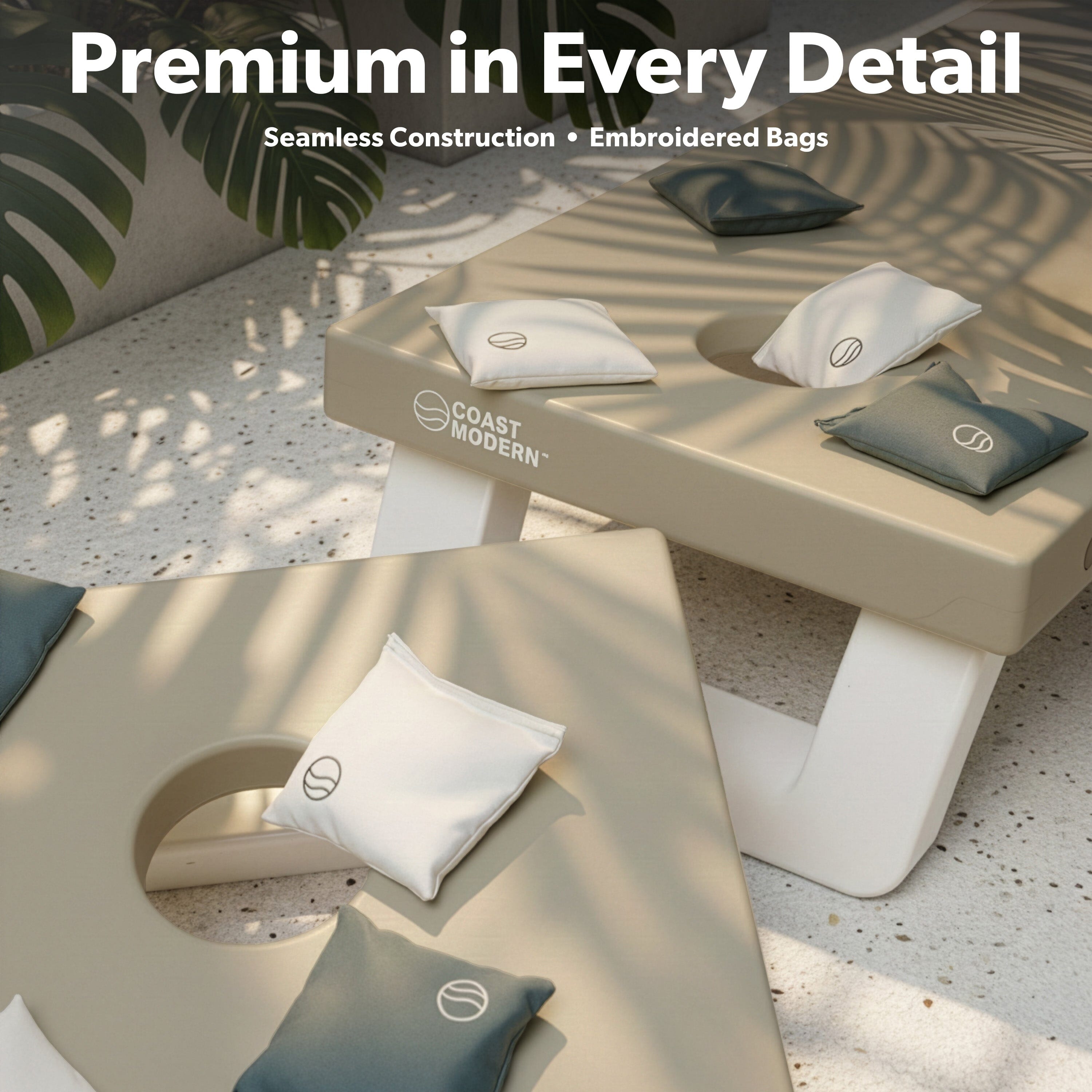 Coast Modern All Weather Cornhole Board Set - 4 x 2 ft Regulation Size - Premium Outdoor Game for Adults & Family Cornhole Playgosports.com