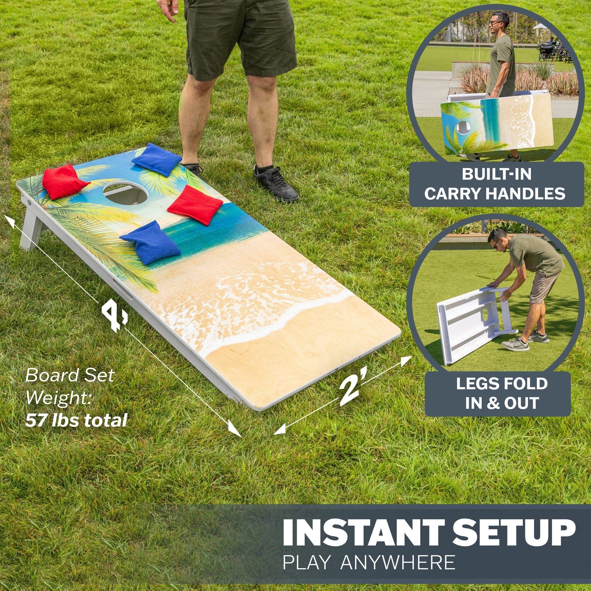 GoSports 4 x 2 ft Resort Collection All Weather Cornhole Board Set PlayGoSports.com