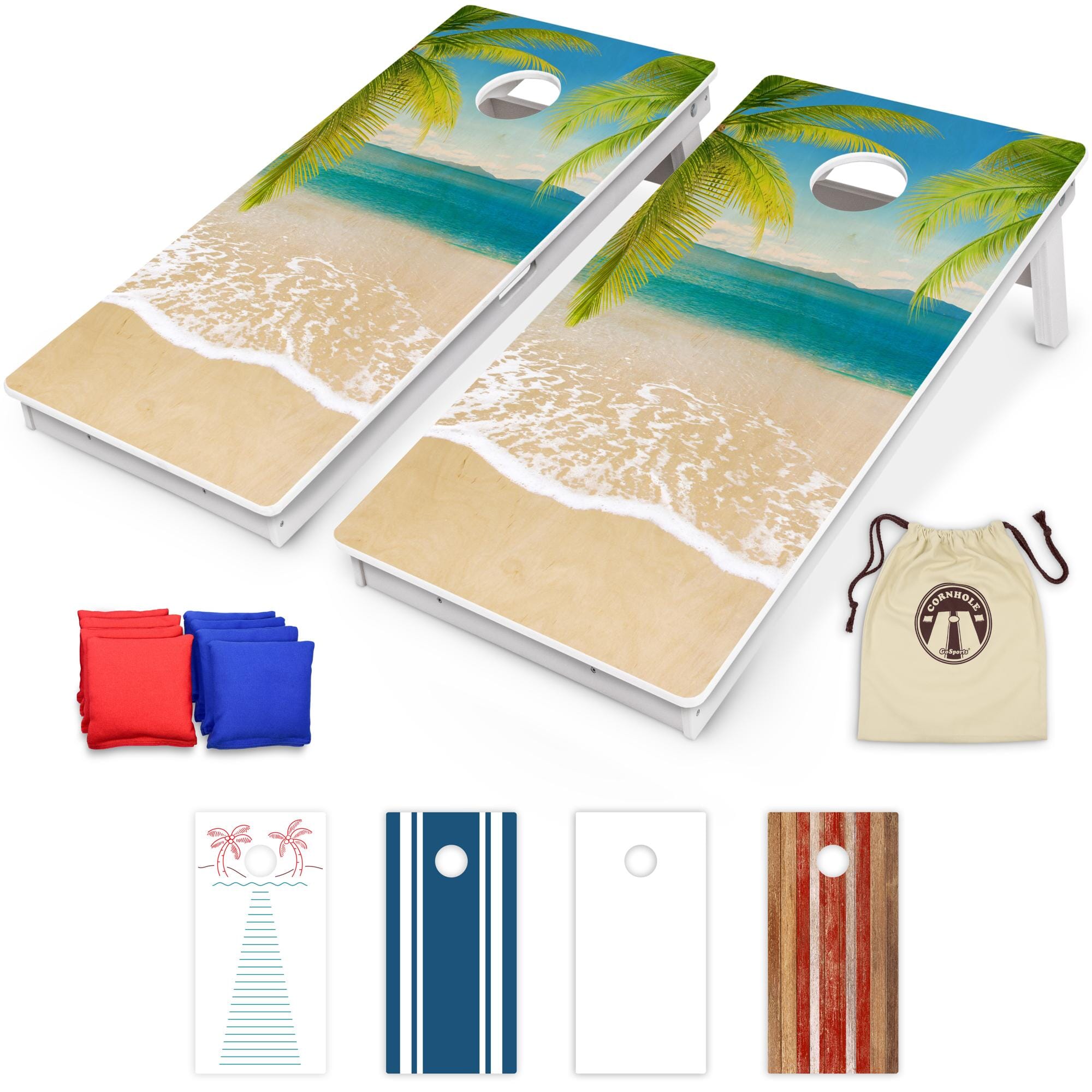 GoSports 4 x 2 ft Resort Collection All Weather Cornhole Board Set PlayGoSports.com Beach