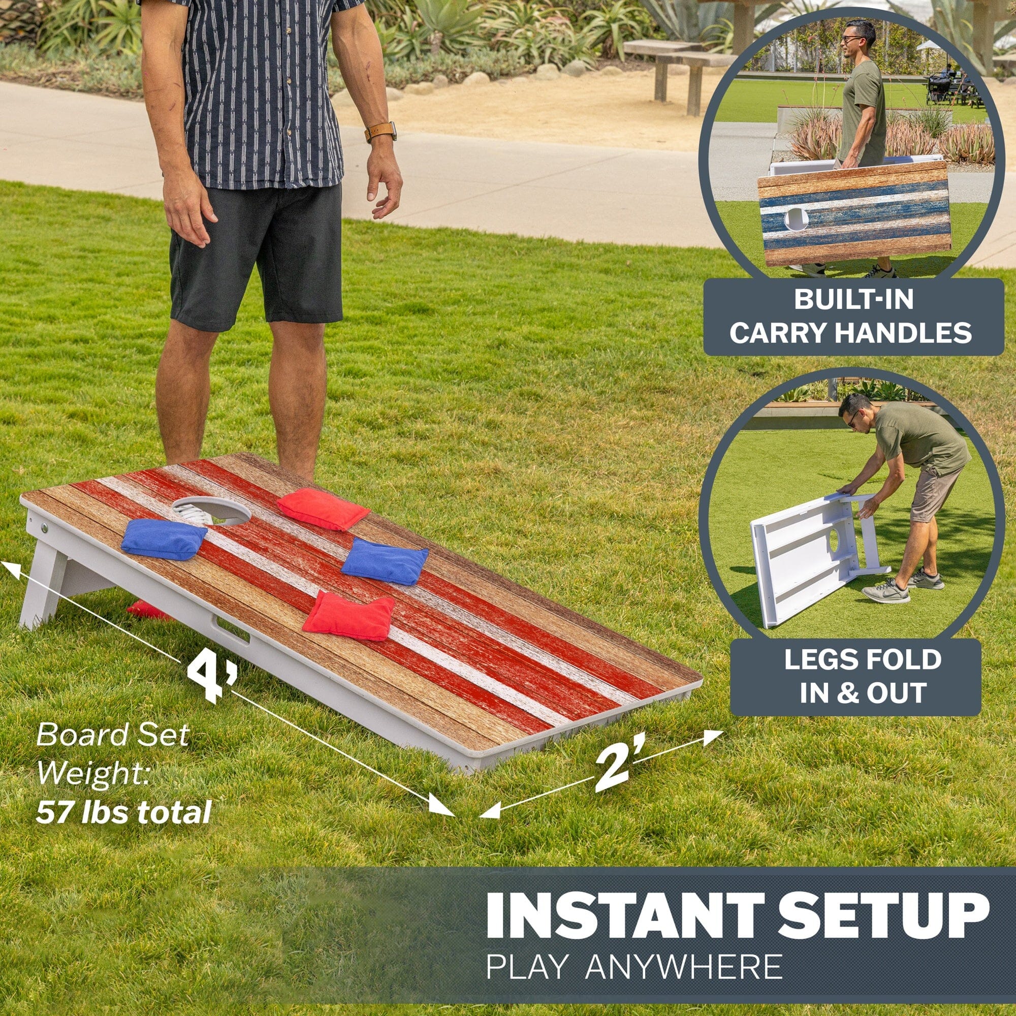 GoSports 4 x 2 ft Resort Collection All Weather Cornhole Board Set PlayGoSports.com