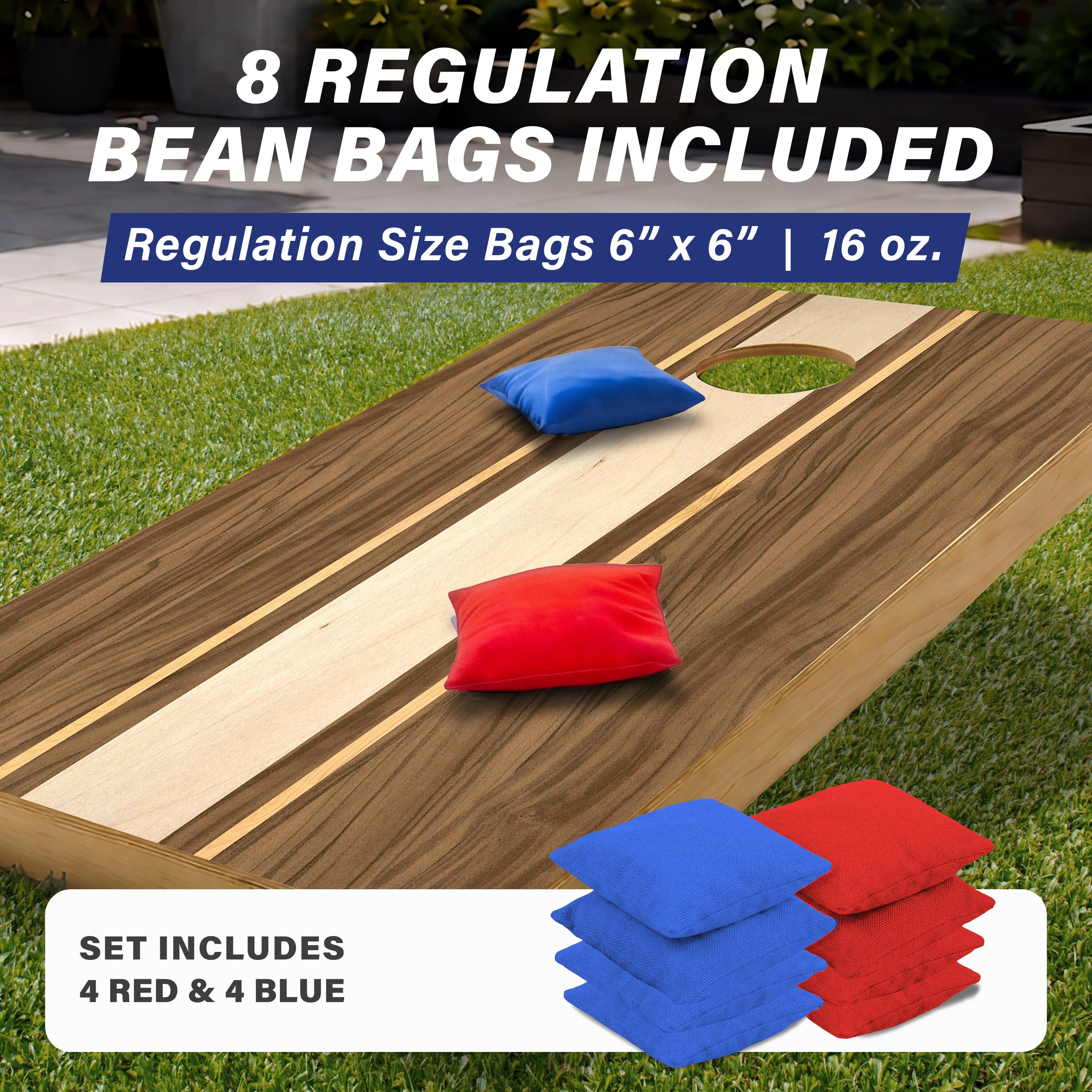 GoSports 4 x 2 ft Regulation Size Wood Cornhole Boards - 10 Vintage Wood Designs (Choose Your Style) Cornhole GoSports