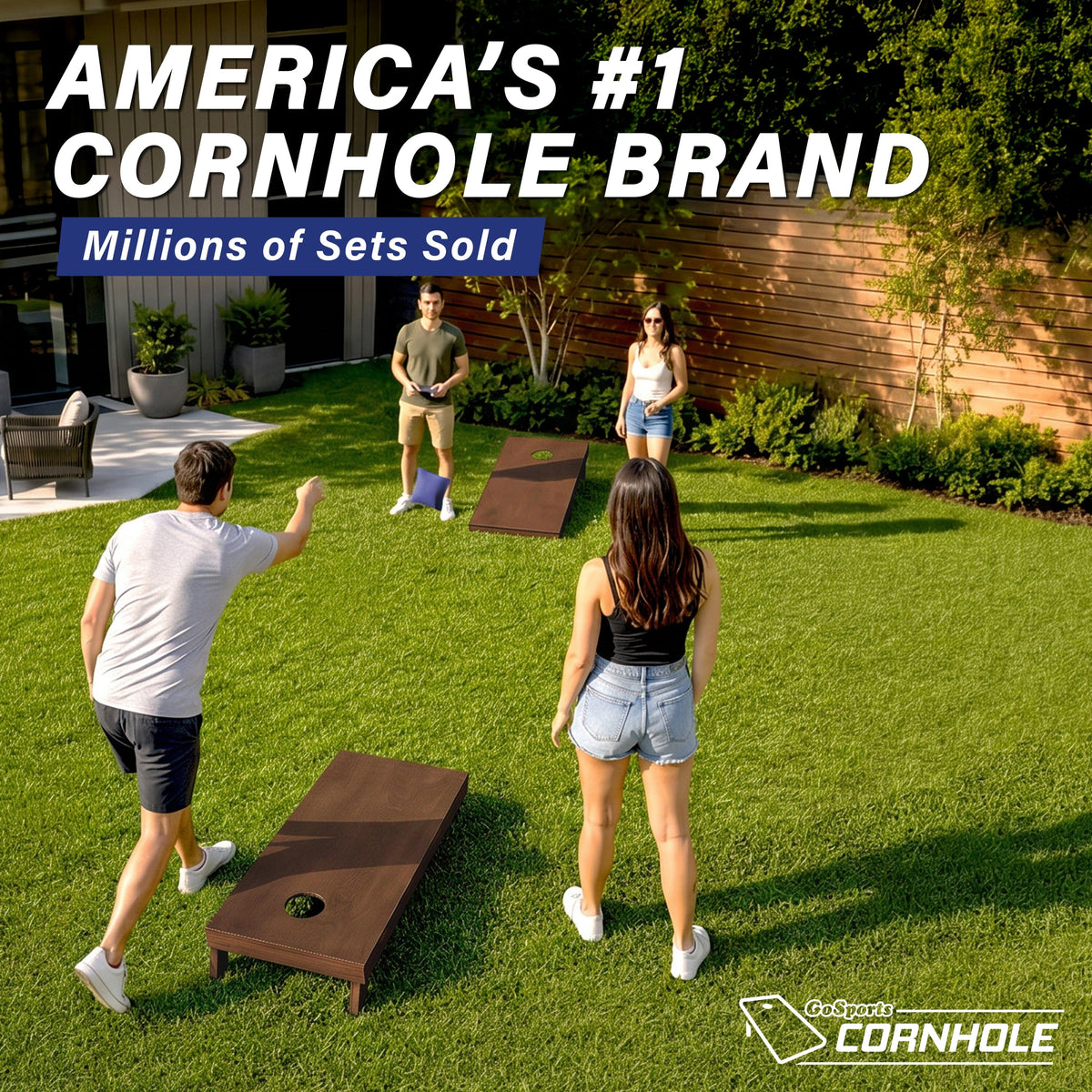 4' x 2' Stained Wood Cornhole Set Cornhole GoSports Cornhole