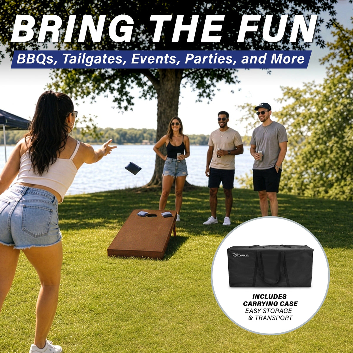 4' x 2' Stained Wood Cornhole Set Cornhole GoSports Cornhole