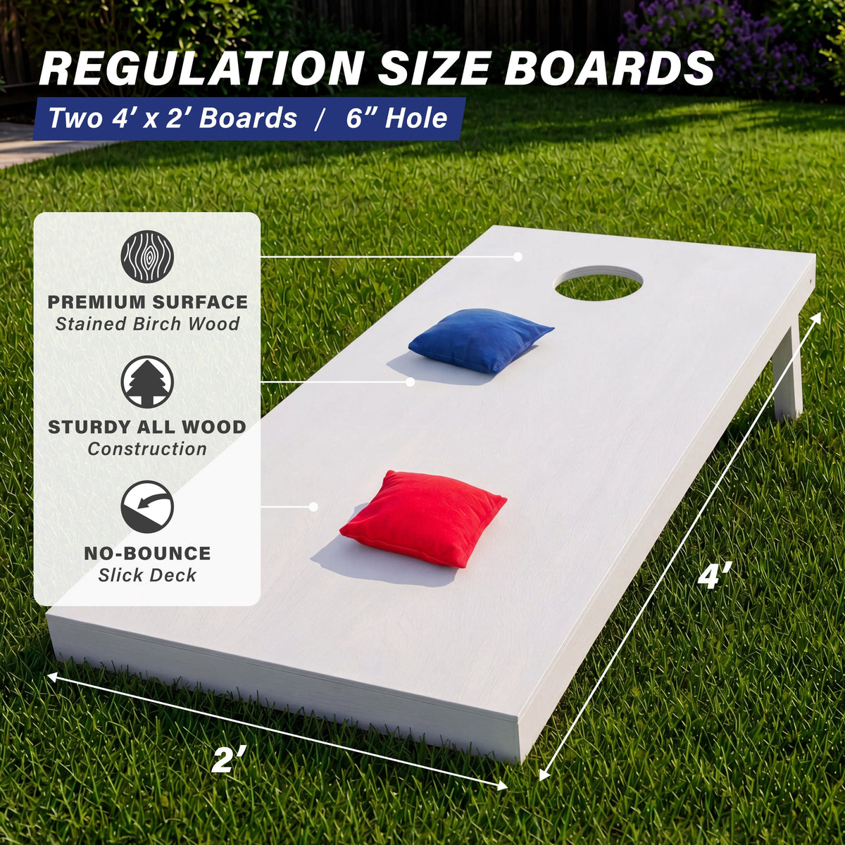 4' x 2' Wood Cornhole Set Cornhole GoSports Cornhole