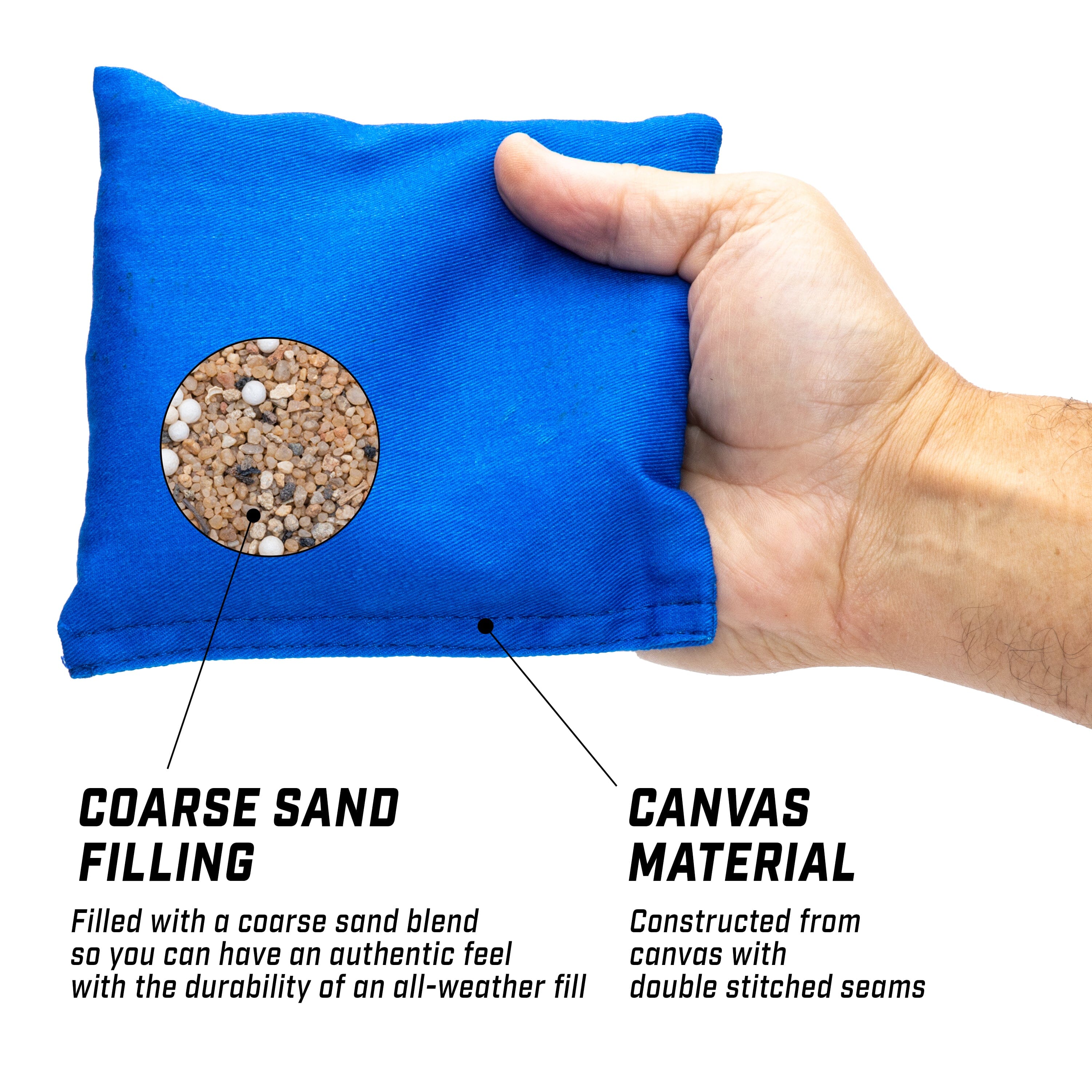 GoSports Official Regulation Cornhole Bean Bags Set of 8 - All Weather - Classic Red and Blue Cornhole GoSports