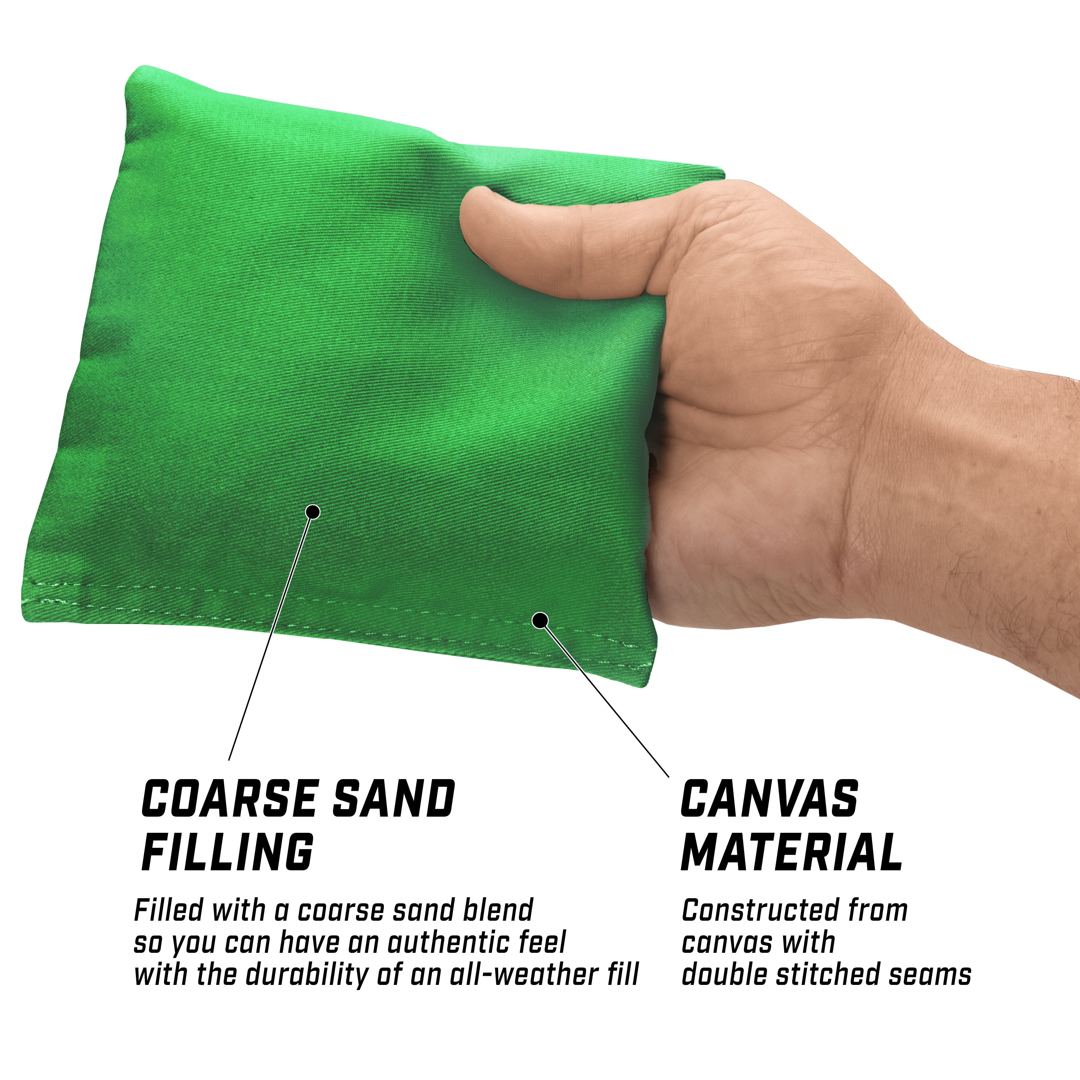 GoSports Cornhole Bean Bags Set of 4 - Regulation All Weather - Classic Bright Green Cornhole GoSports