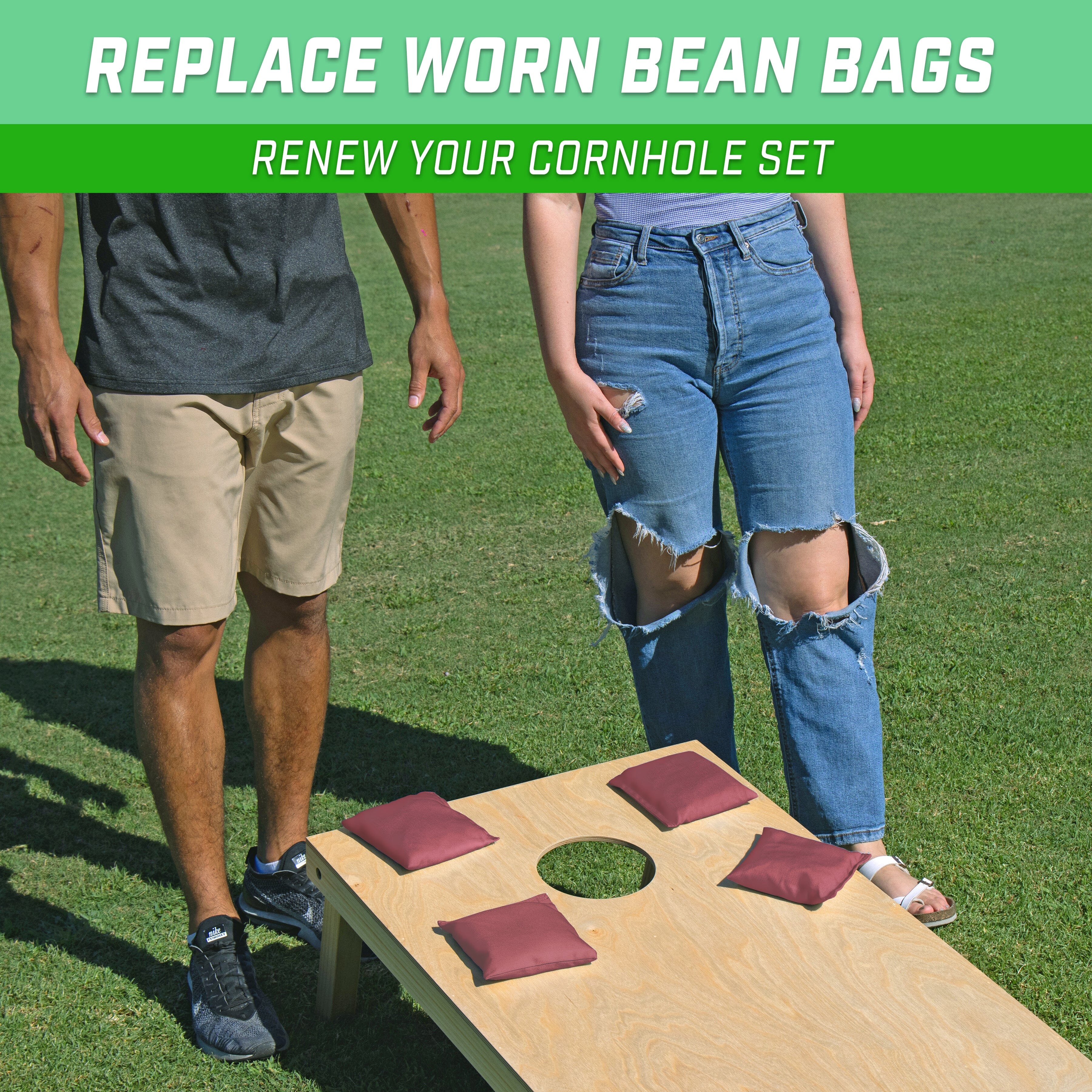 GoSports Cornhole Bean Bags Set of 4 - Regulation All Weather - Classic Burgundy Cornhole GoSports