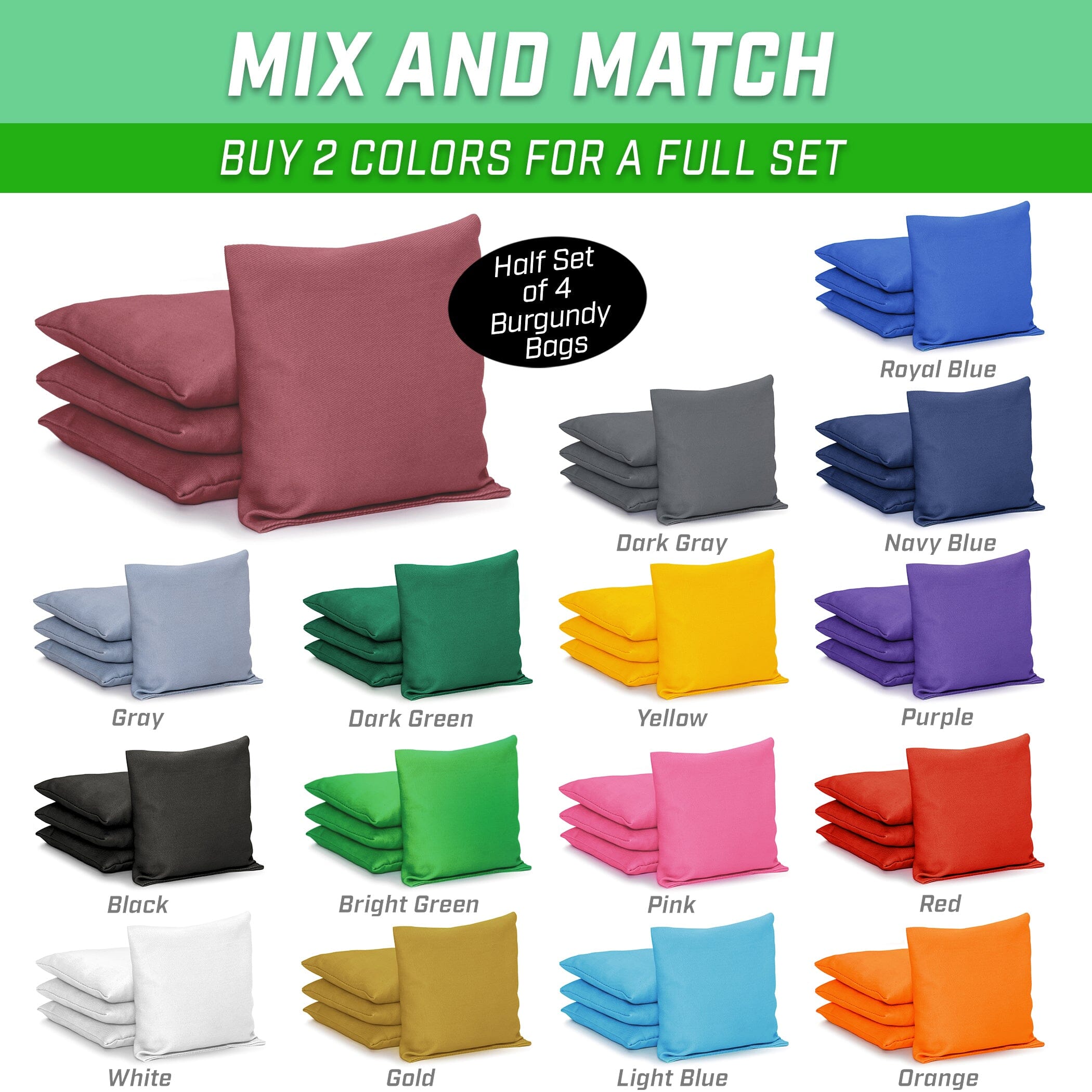 GoSports Cornhole Bean Bags Set of 4 - Regulation All Weather - Classic Burgundy Cornhole GoSports