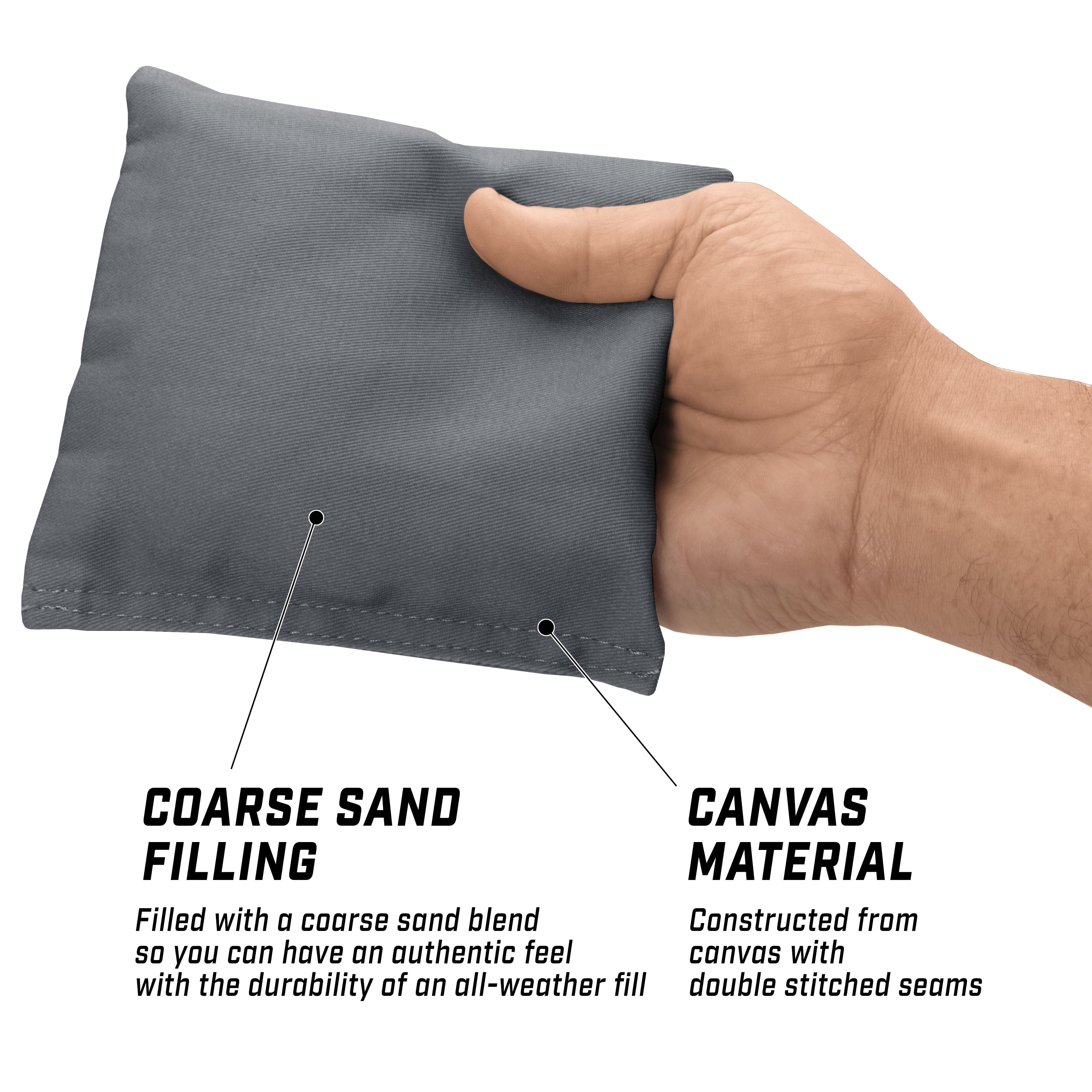 GoSports Cornhole Bean Bags Set of 4 - Regulation All Weather - Classic Dark Gray Cornhole GoSports