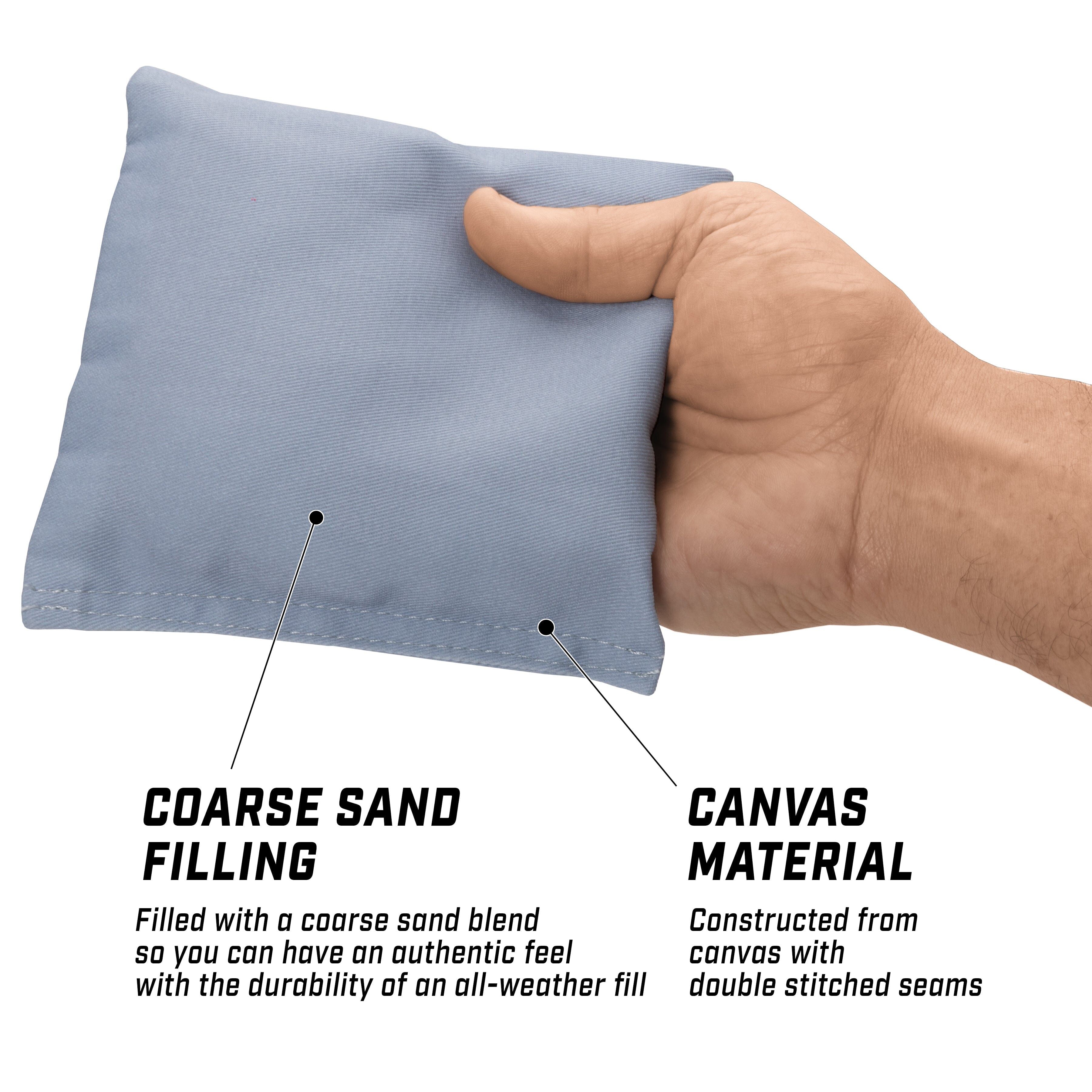 GoSports Cornhole Bean Bags Set of 4 - Regulation All Weather - Classic Gray Cornhole GoSports