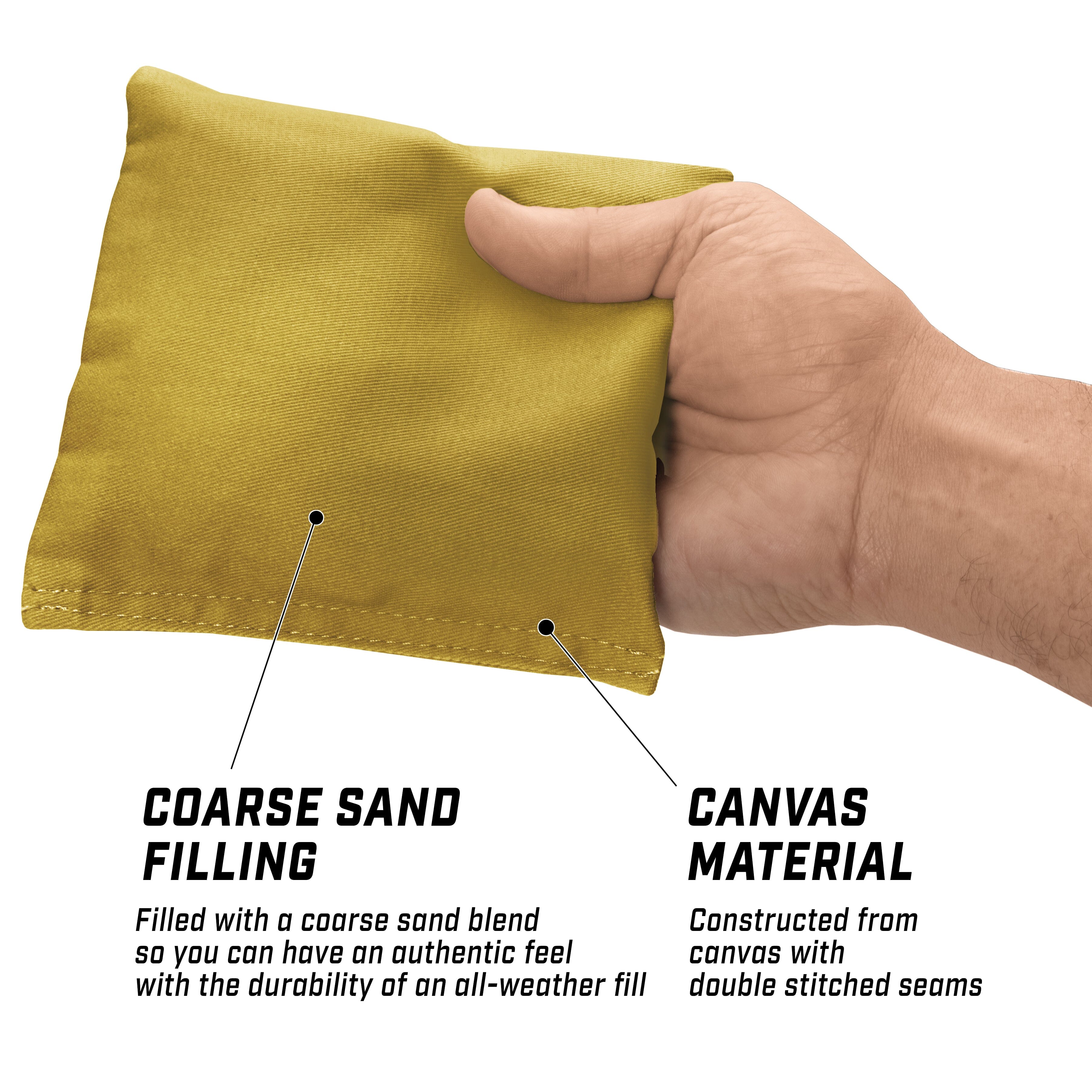 GoSports Cornhole Bean Bags Set of 4 - Regulation All Weather - Classic Gold Cornhole GoSports