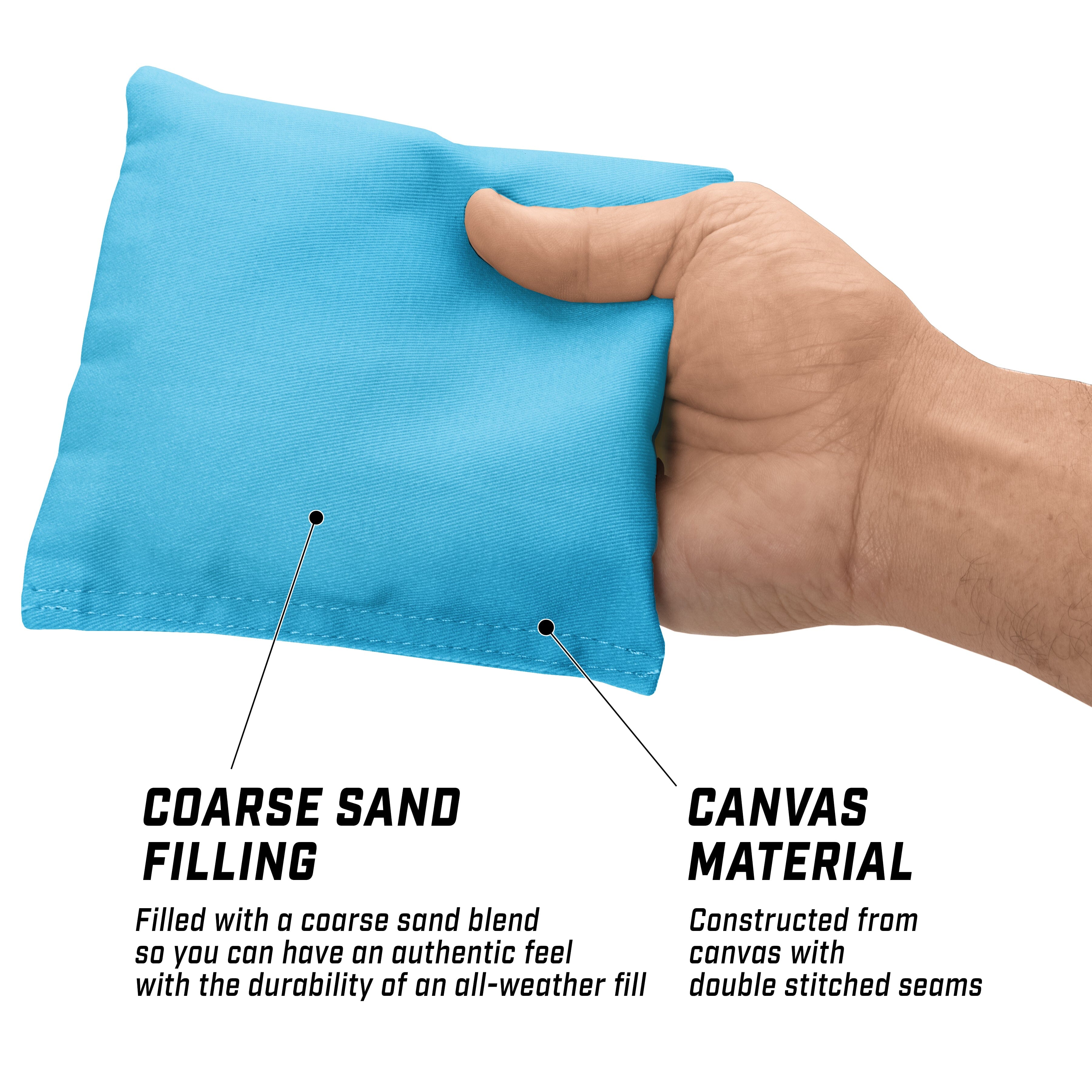 GoSports Cornhole Bean Bags Set of 4 - Regulation All Weather - Classic Light Blue Cornhole GoSports