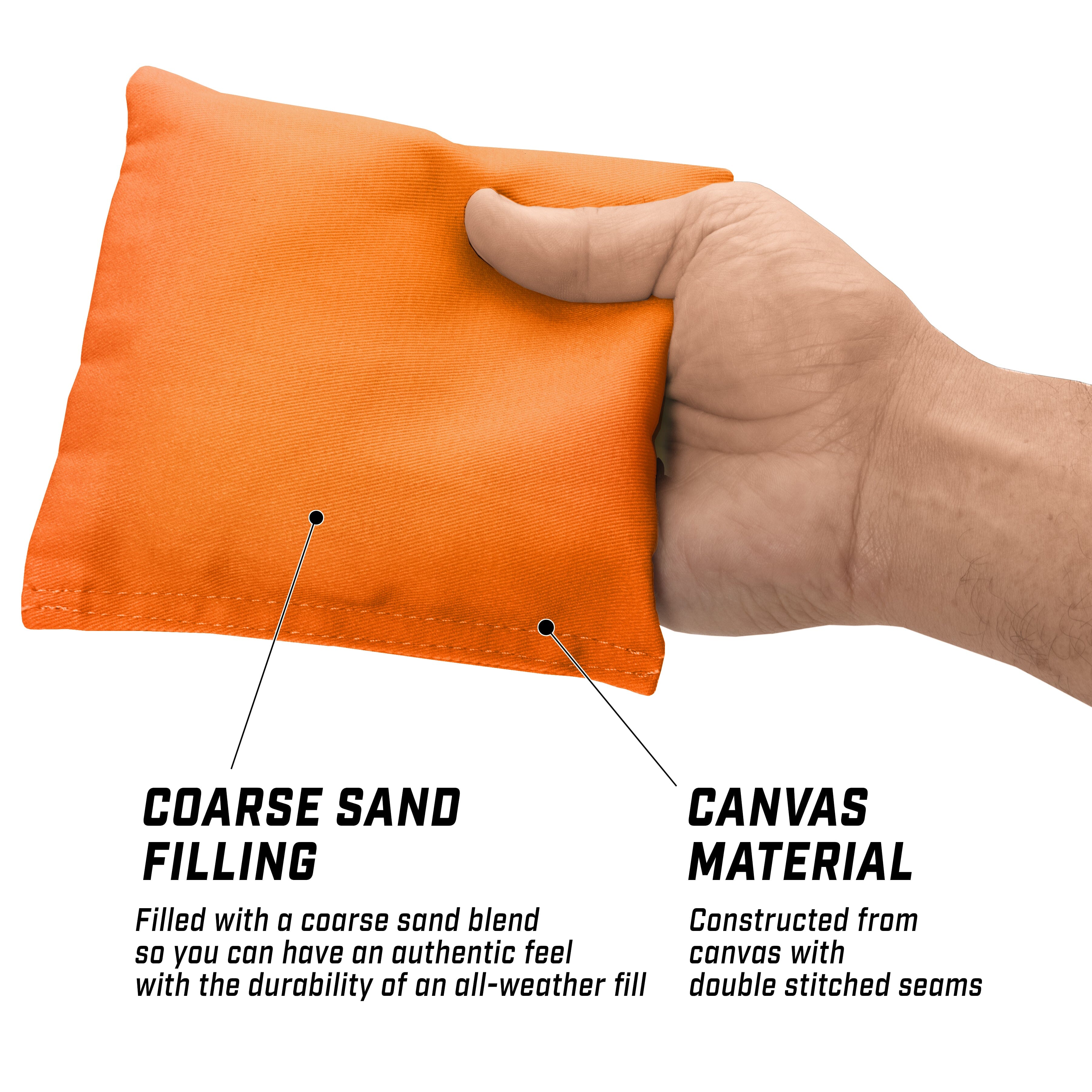 GoSports Cornhole Bean Bags Set of 4 - Regulation All Weather - Classic Orange Cornhole GoSports
