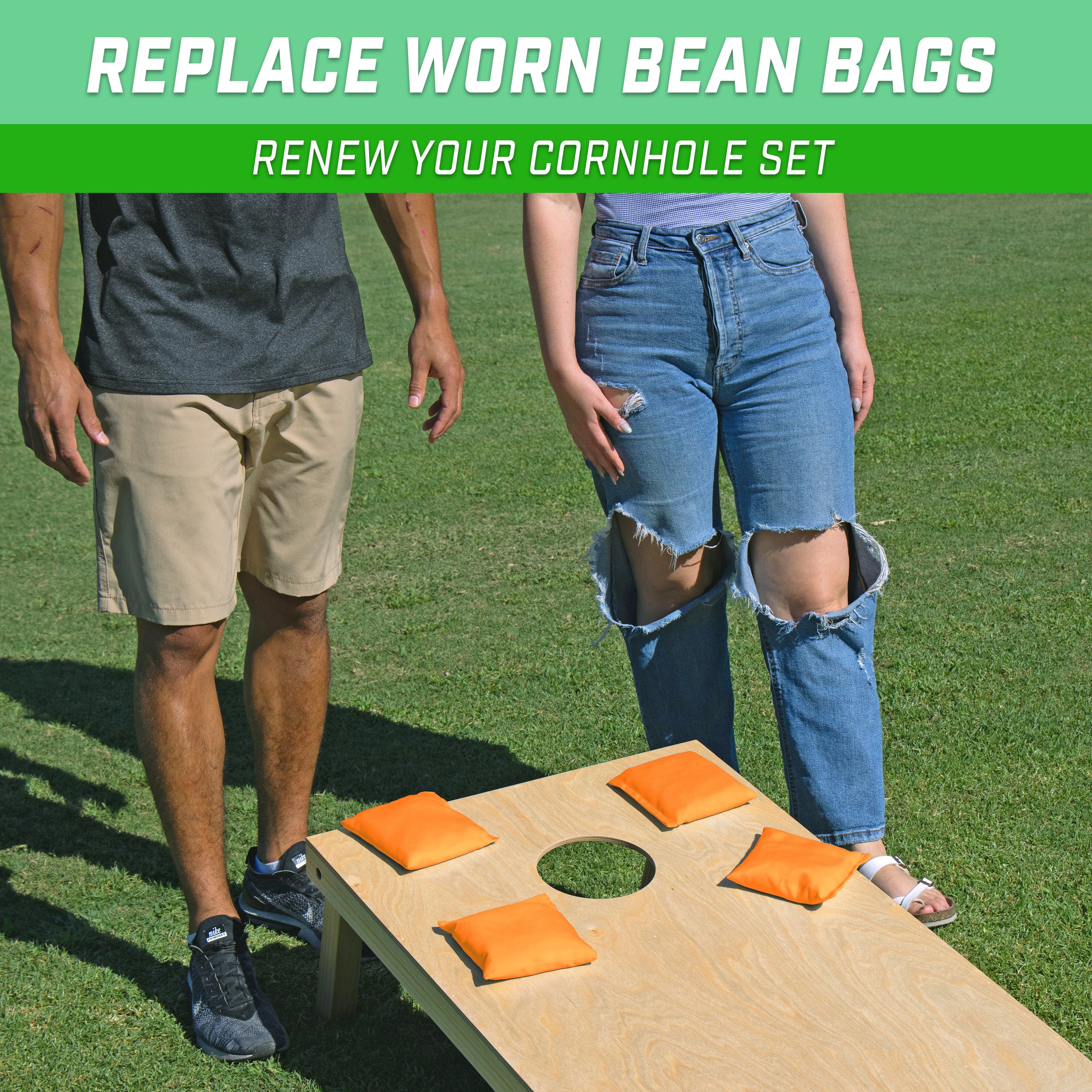 GoSports Cornhole Bean Bags Set of 4 - Regulation All Weather - Classic Orange Cornhole GoSports