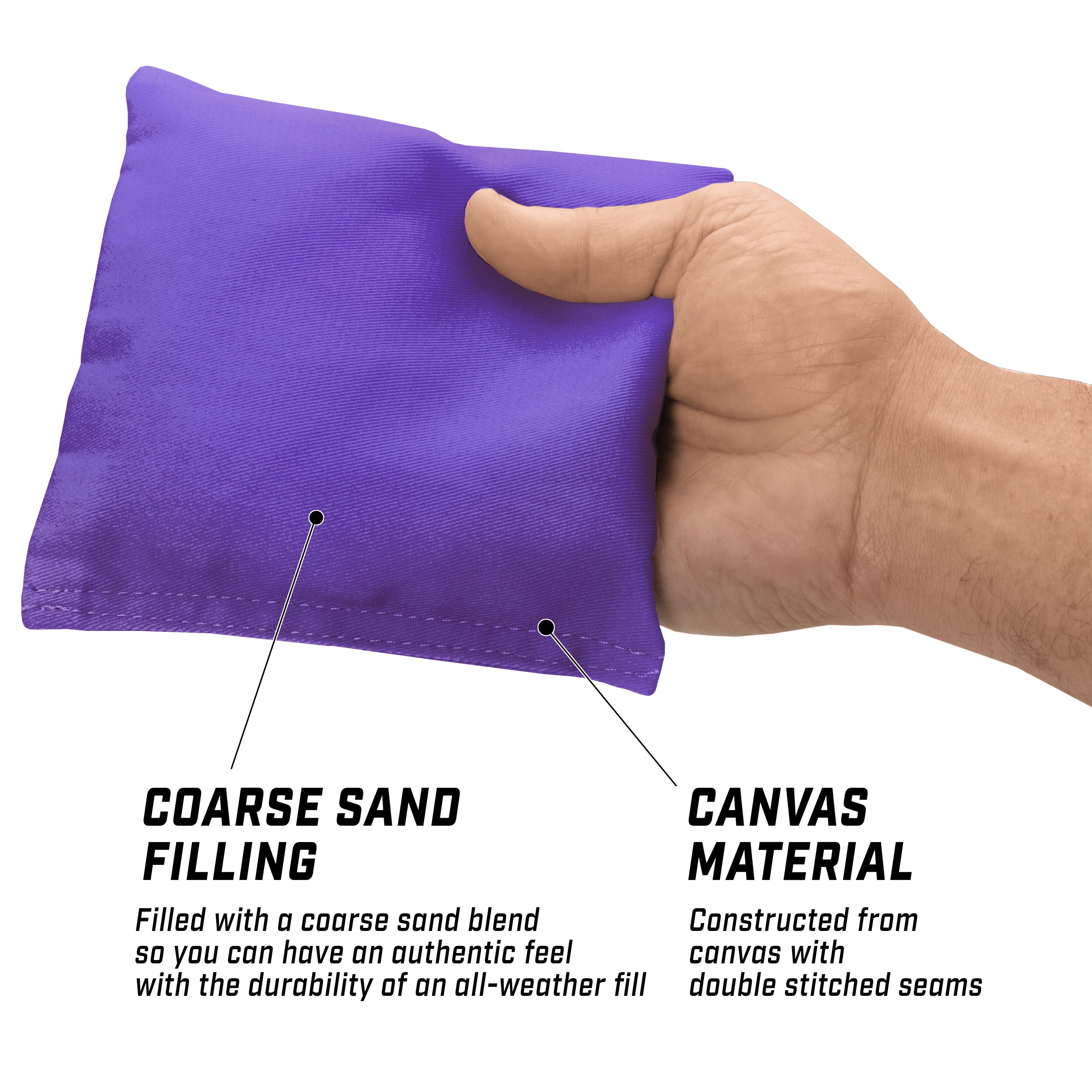 GoSports Cornhole Bean Bags Set of 4 - Regulation All Weather - Classic Purple Cornhole GoSports