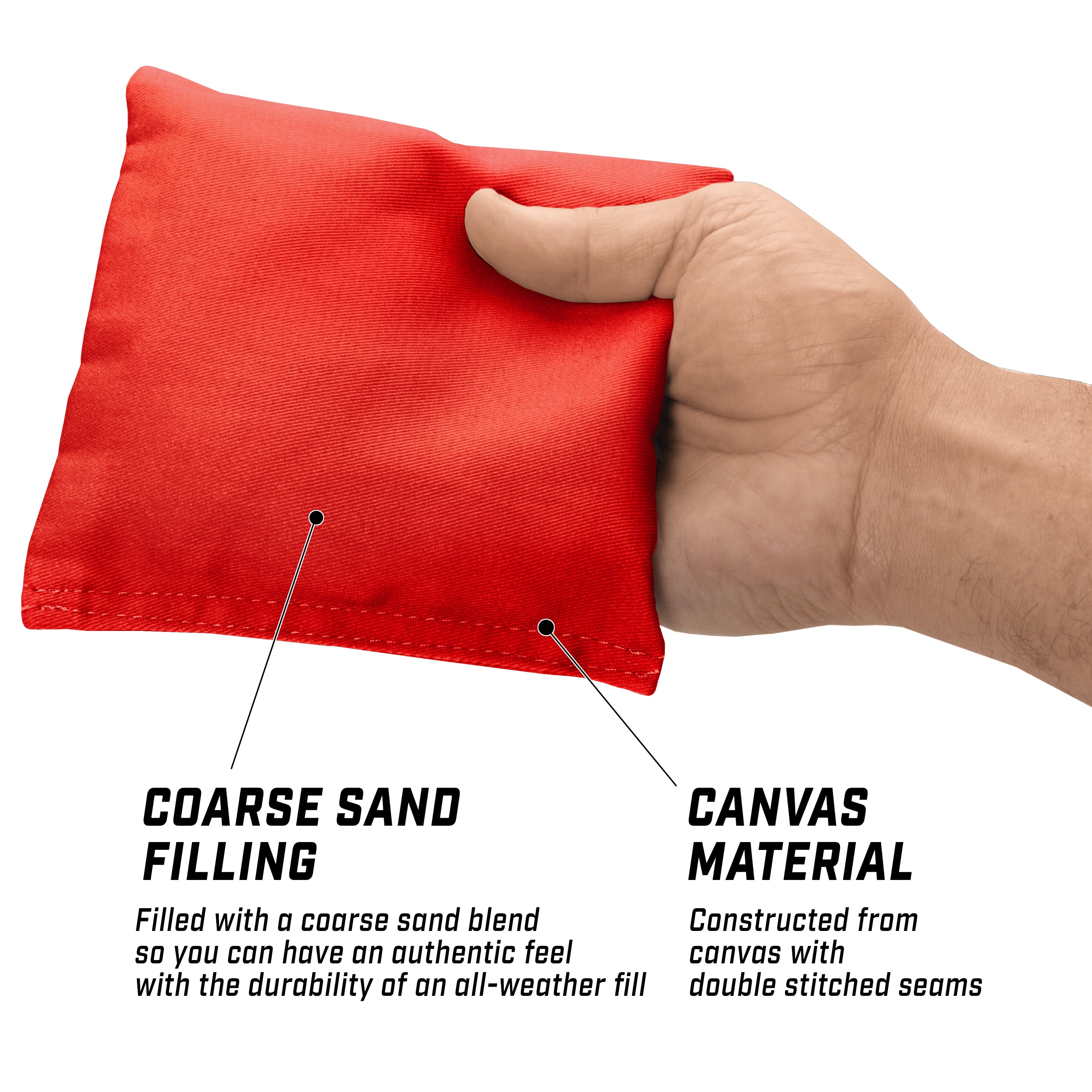 GoSports Cornhole Bean Bags Set of 4 - Regulation All Weather - Classic Red Cornhole GoSports