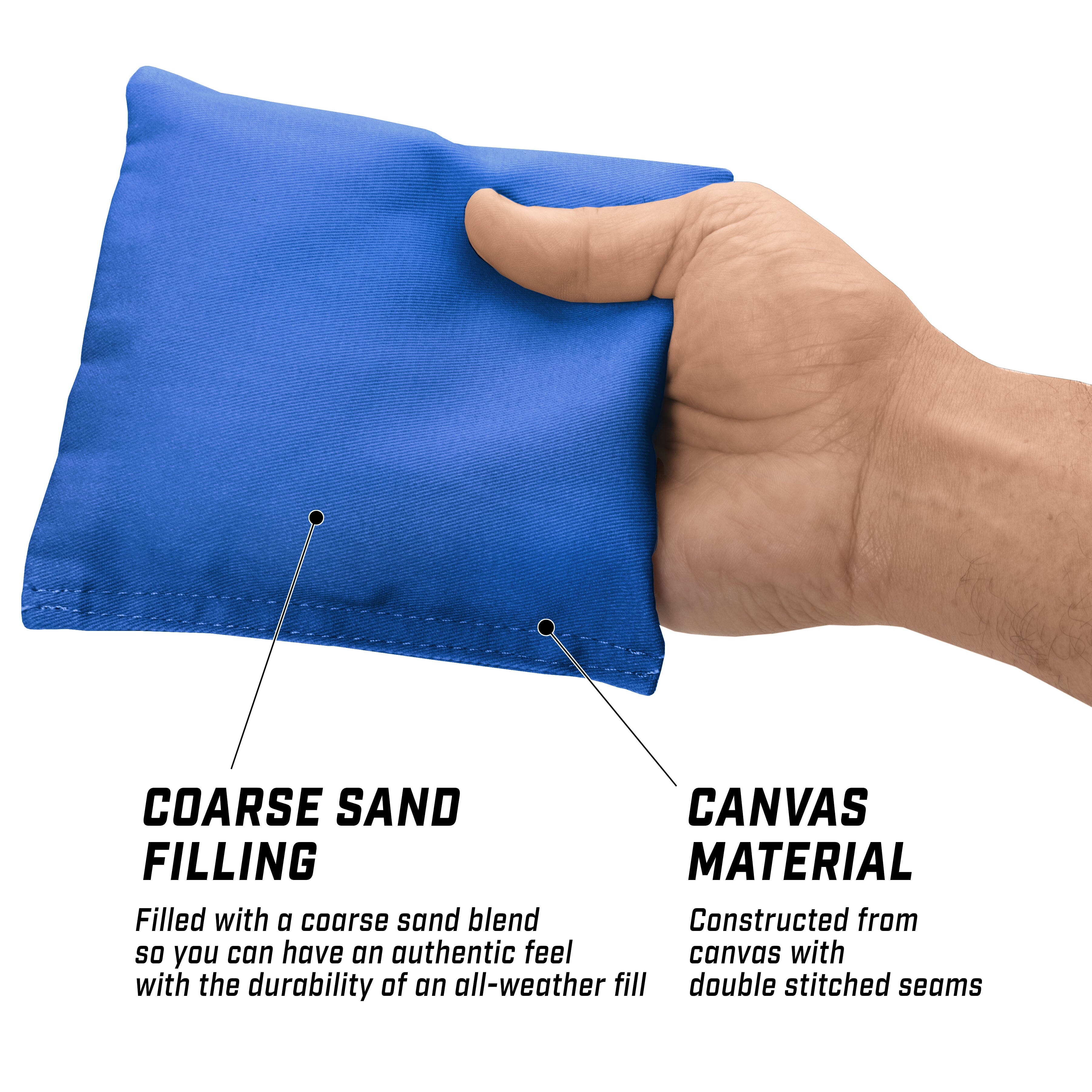 GoSports Cornhole Bean Bags Set of 4 - Regulation All Weather - Classic Royal Blue Cornhole GoSports