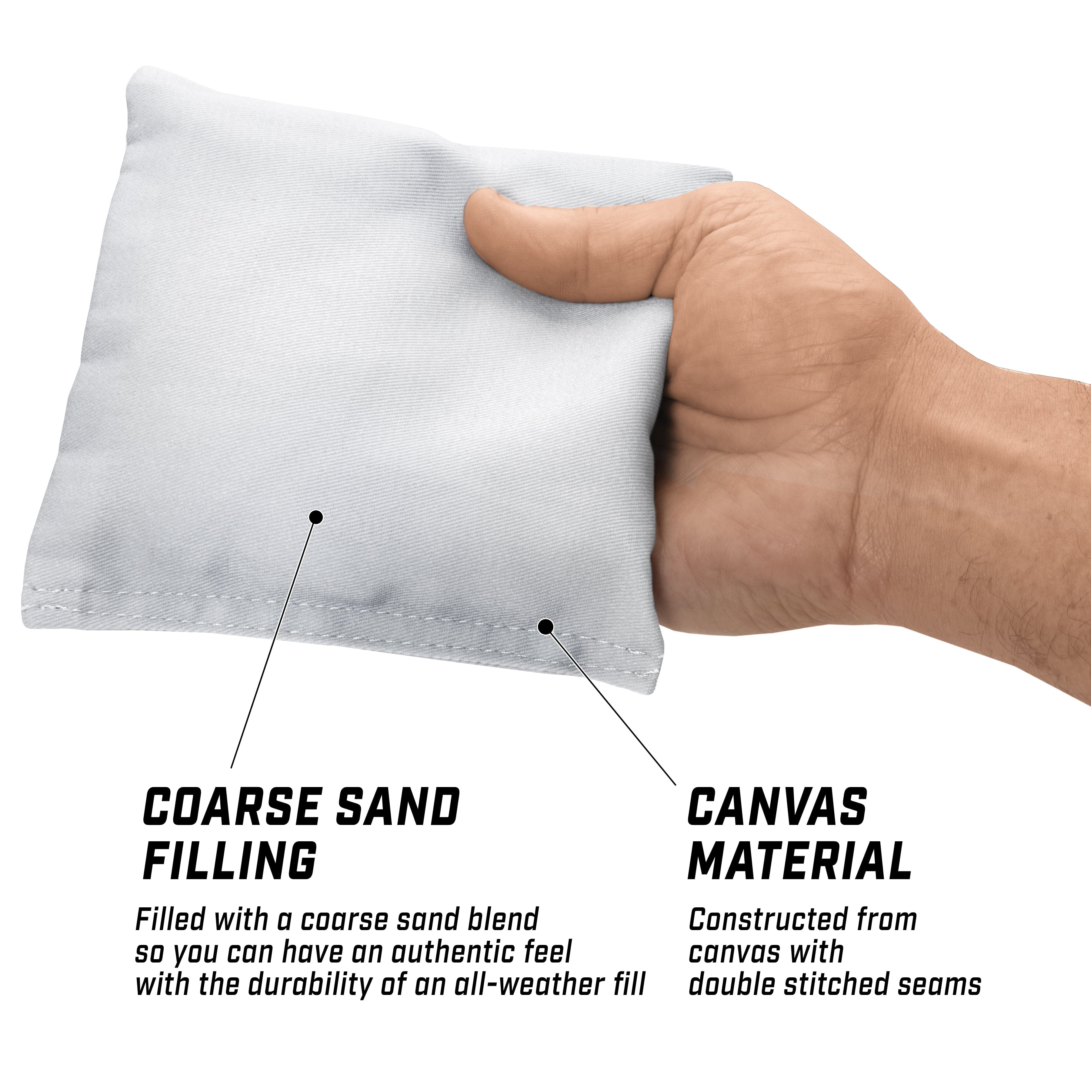 GoSports Cornhole Bean Bags Set of 4 - Regulation All Weather - Classic White Cornhole GoSports