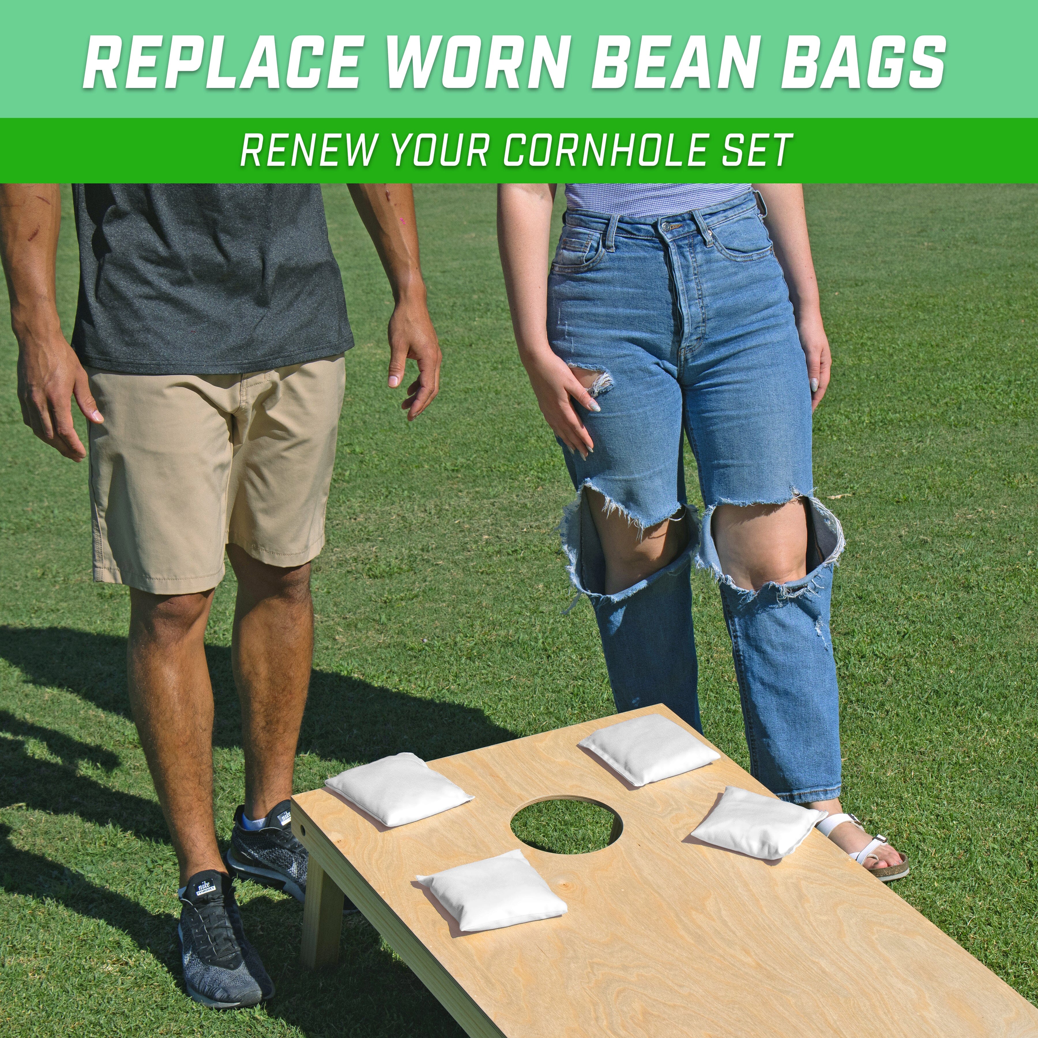 GoSports Cornhole Bean Bags Set of 4 - Regulation All Weather - Classic White Cornhole GoSports