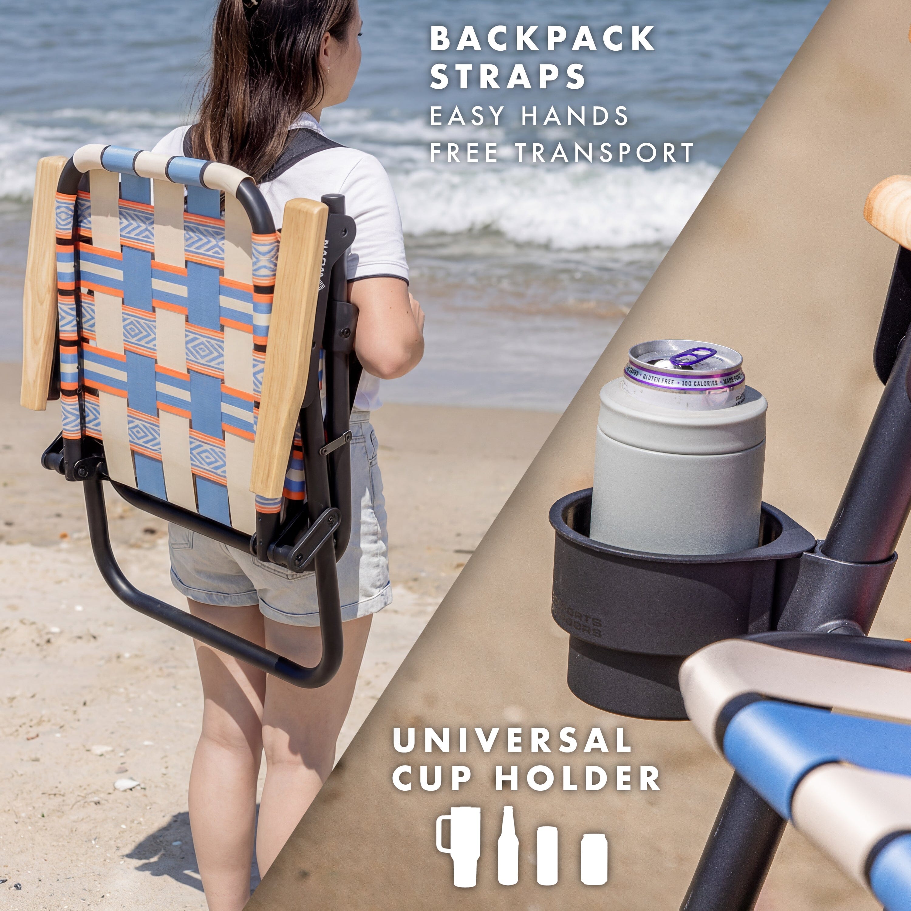 GoSports WOVN Beach Backpack Chair - 9 Styles Available - Premium Folding Camping Chair GoSports