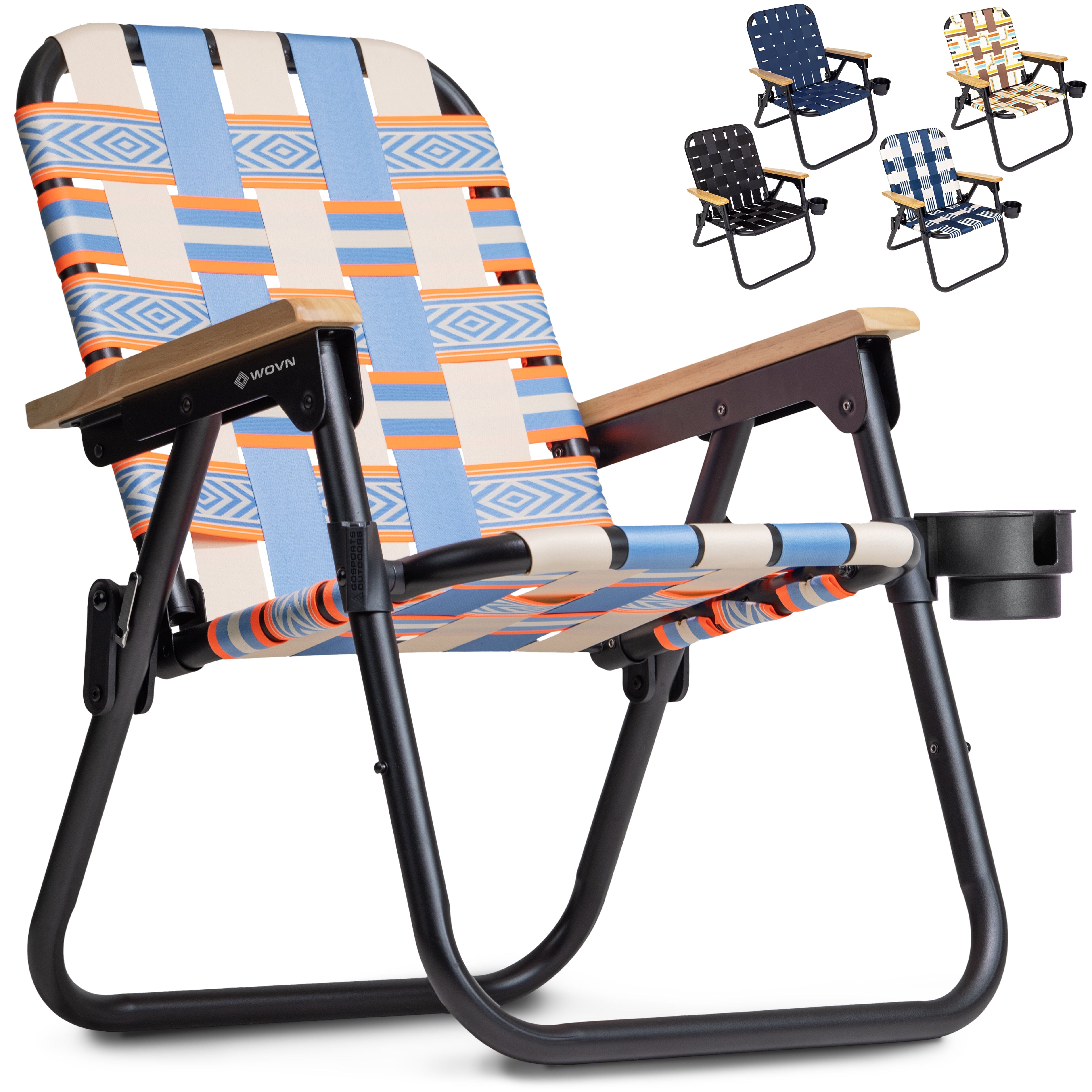 GoSports WOVN Beach Backpack Chair - 9 Styles Available - Premium Folding Camping Chair GoSports Baja