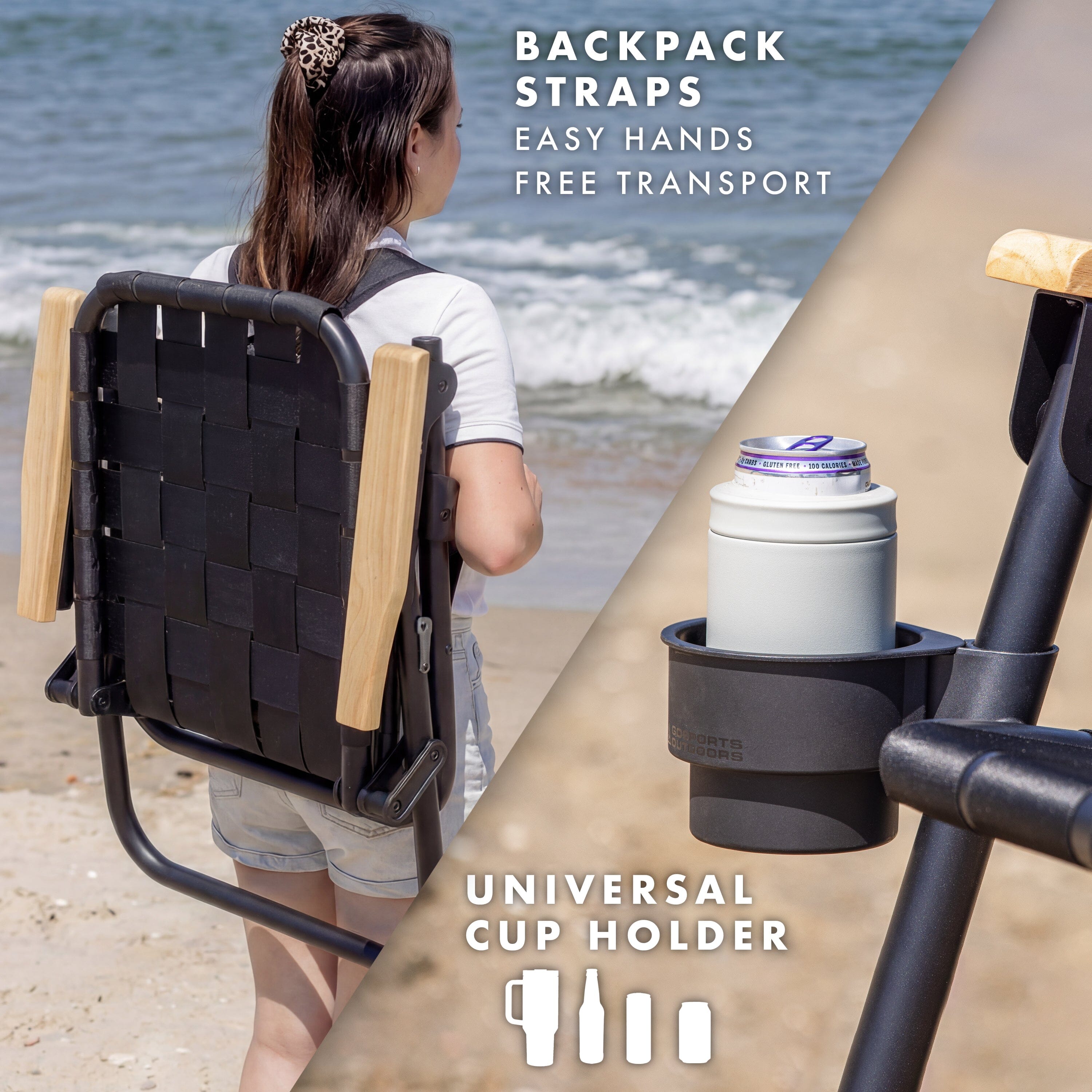 GoSports WOVN Beach Backpack Chair - 9 Styles Available - Premium Folding Camping Chair GoSports