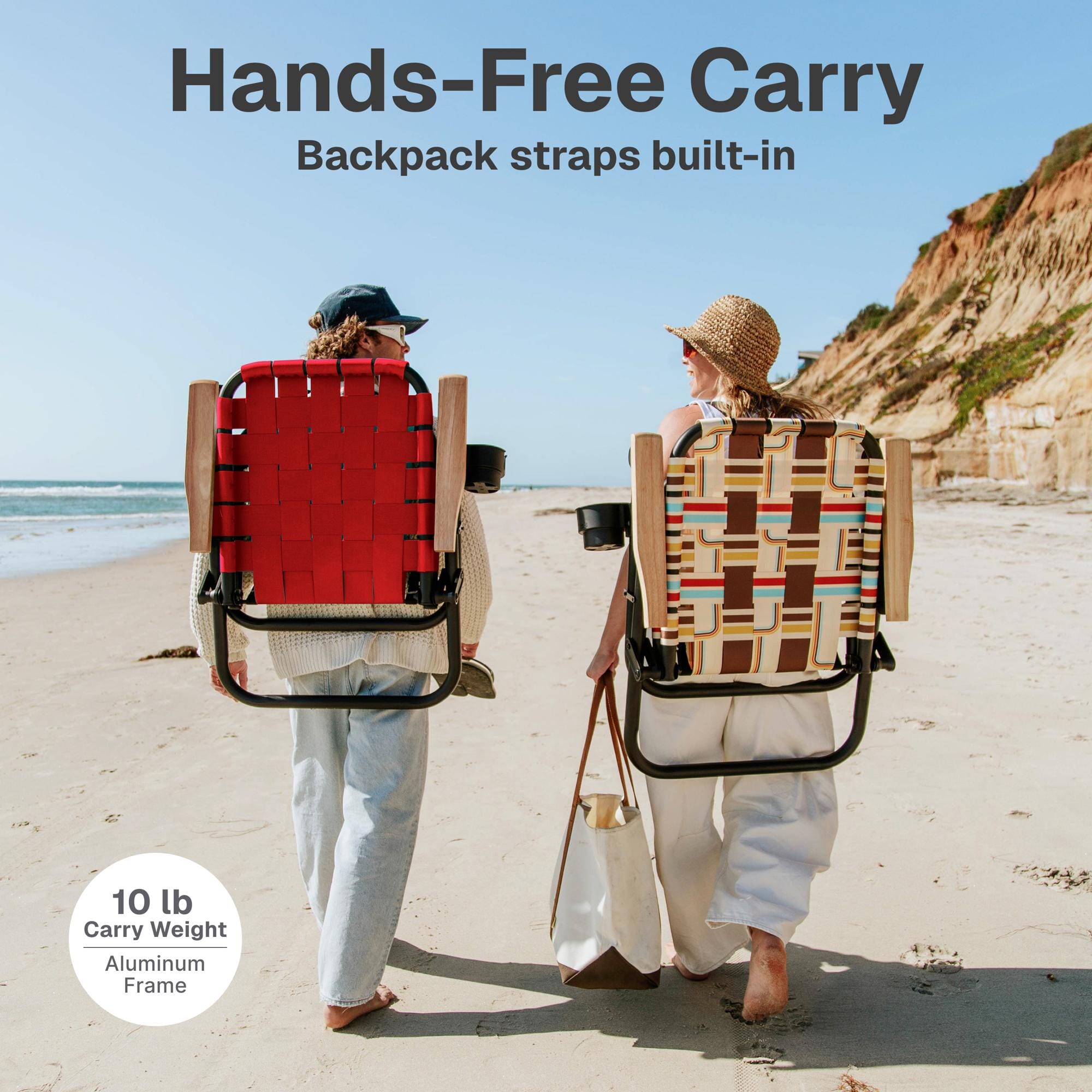 GoSports WOVN Beach Backpack Chair - 9 Styles Available - Premium Folding Camping Chair GoSports
