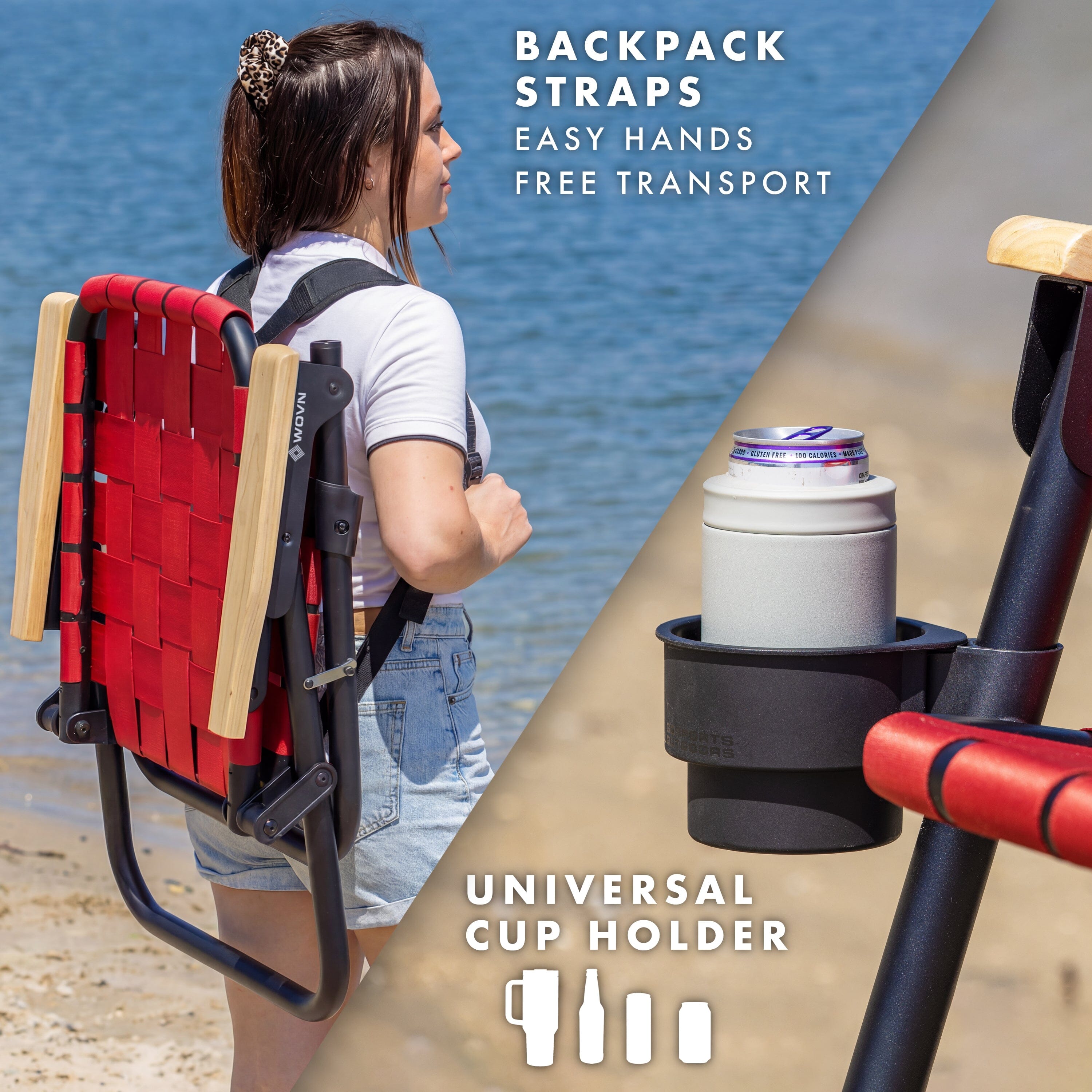 GoSports WOVN Beach Backpack Chair - 9 Styles Available - Premium Folding Camping Chair GoSports