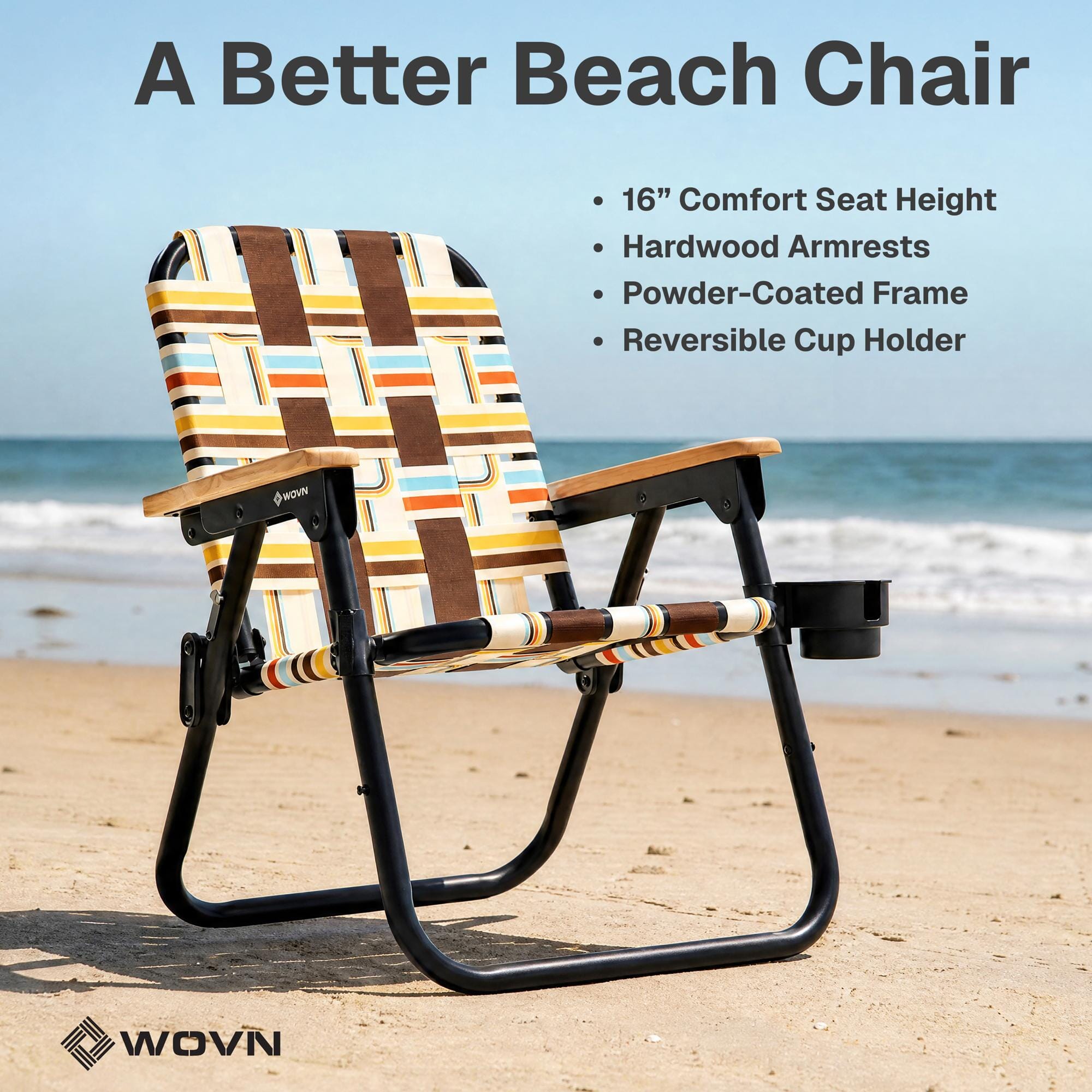 GoSports WOVN Beach Backpack Chair - 9 Styles Available - Premium Folding Camping Chair GoSports