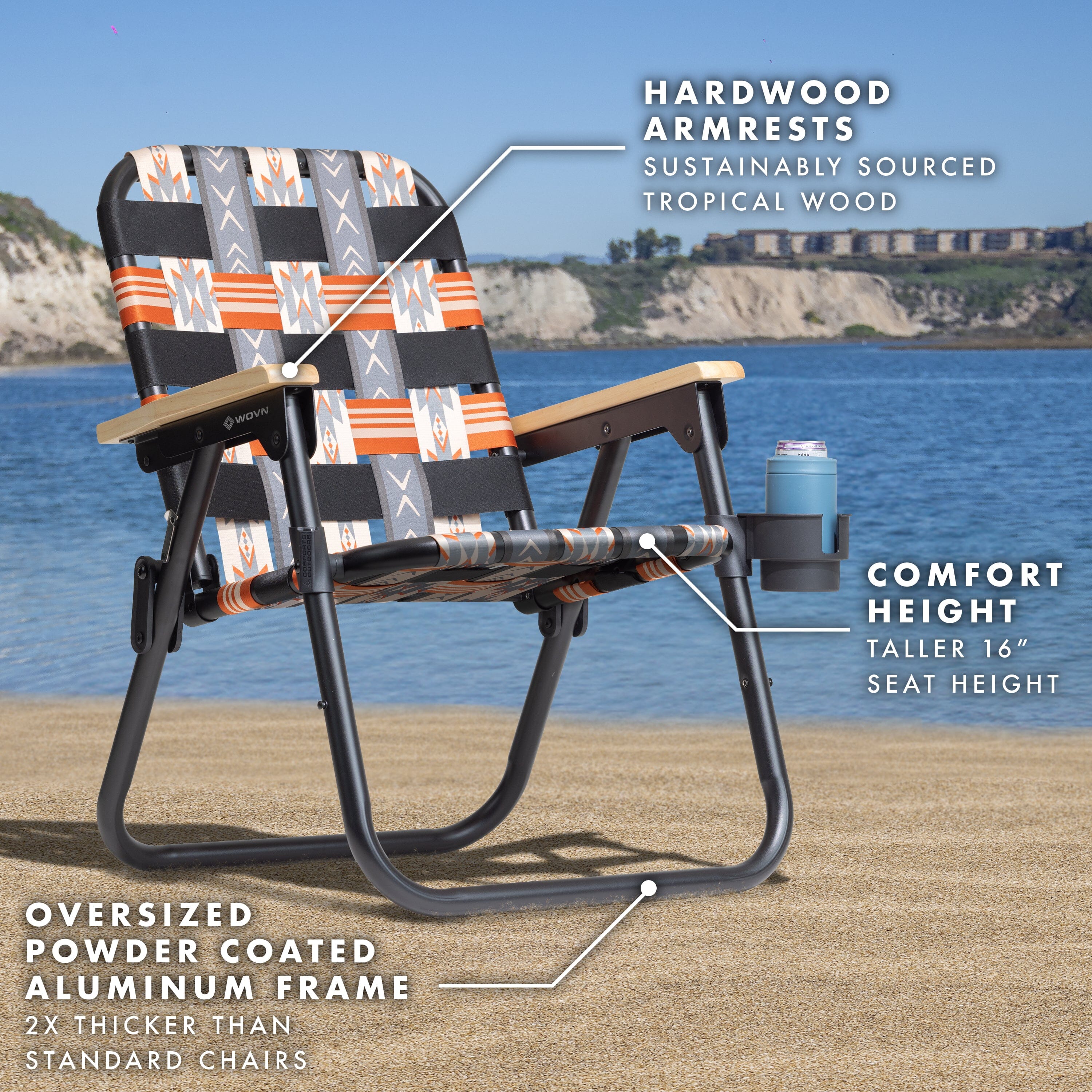 GoSports WOVN Beach Backpack Chair - 9 Styles Available - Premium Folding Camping Chair GoSports