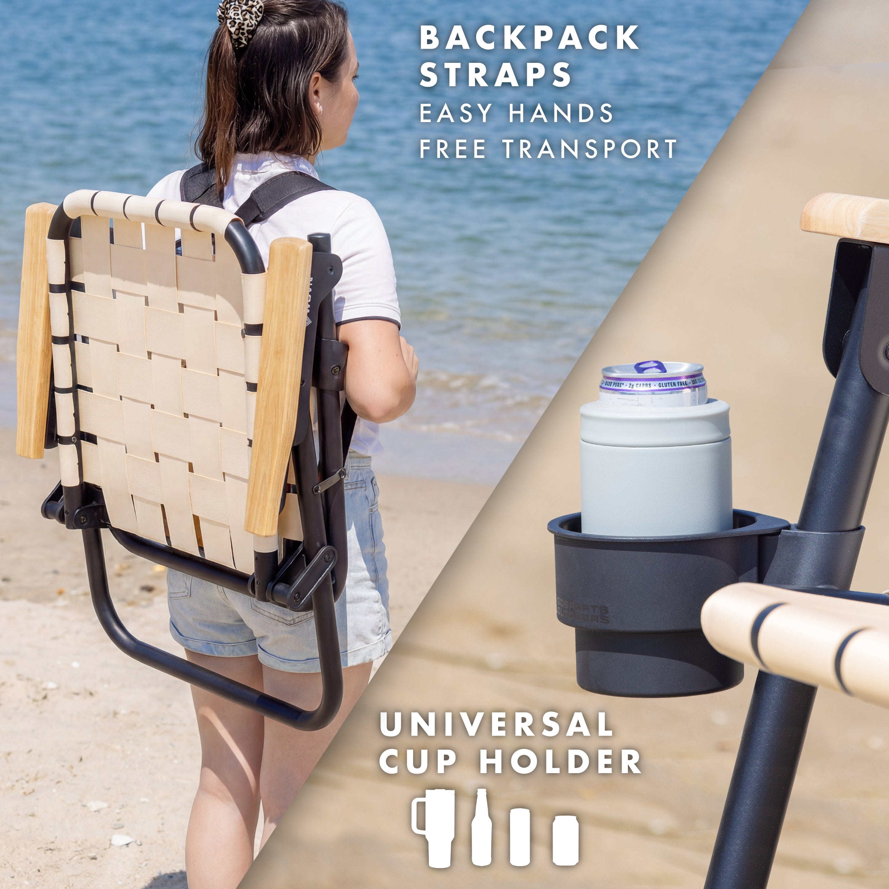 GoSports WOVN Beach Backpack Chair - 9 Styles Available - Premium Folding Camping Chair GoSports