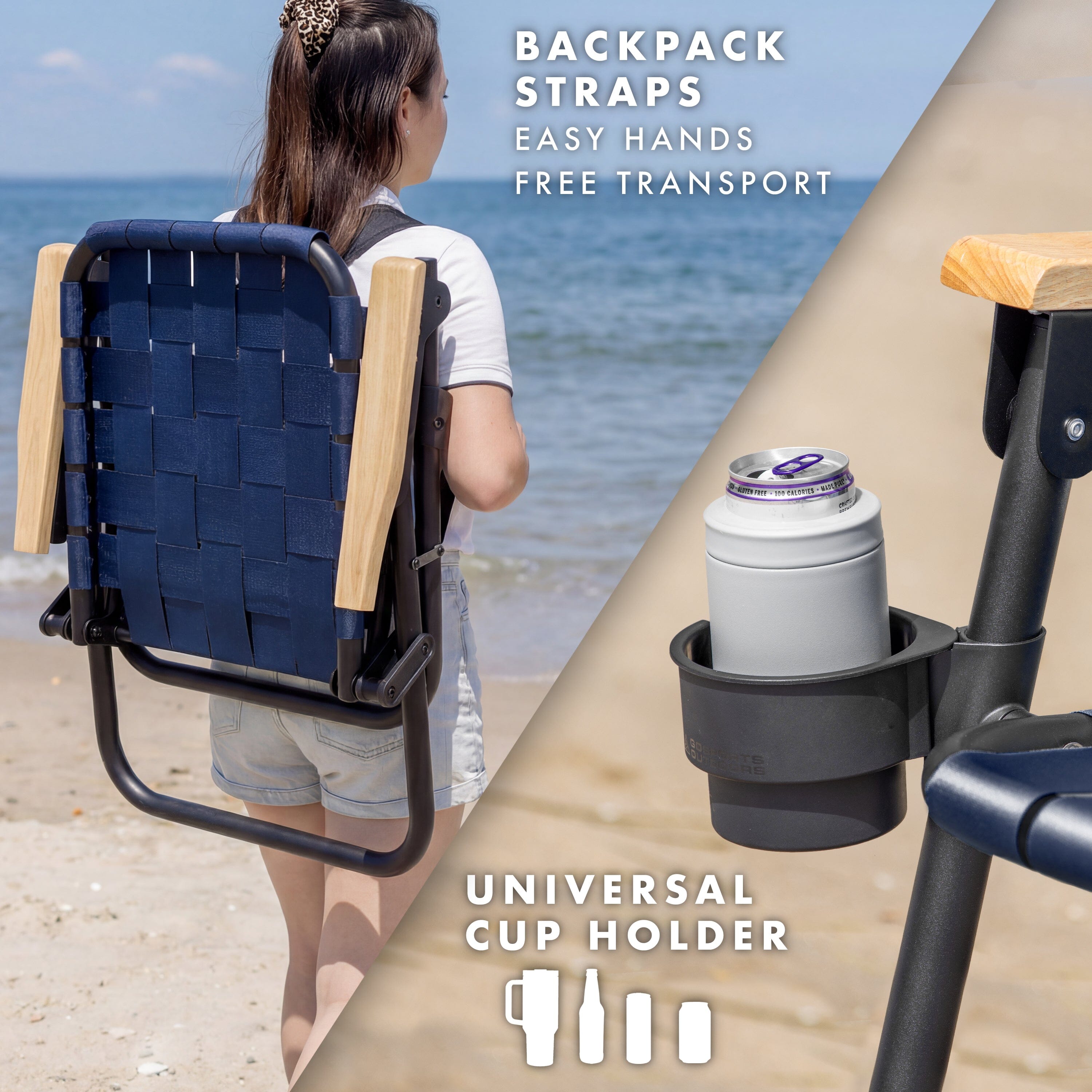 GoSports WOVN Beach Backpack Chair - 9 Styles Available - Premium Folding Camping Chair GoSports
