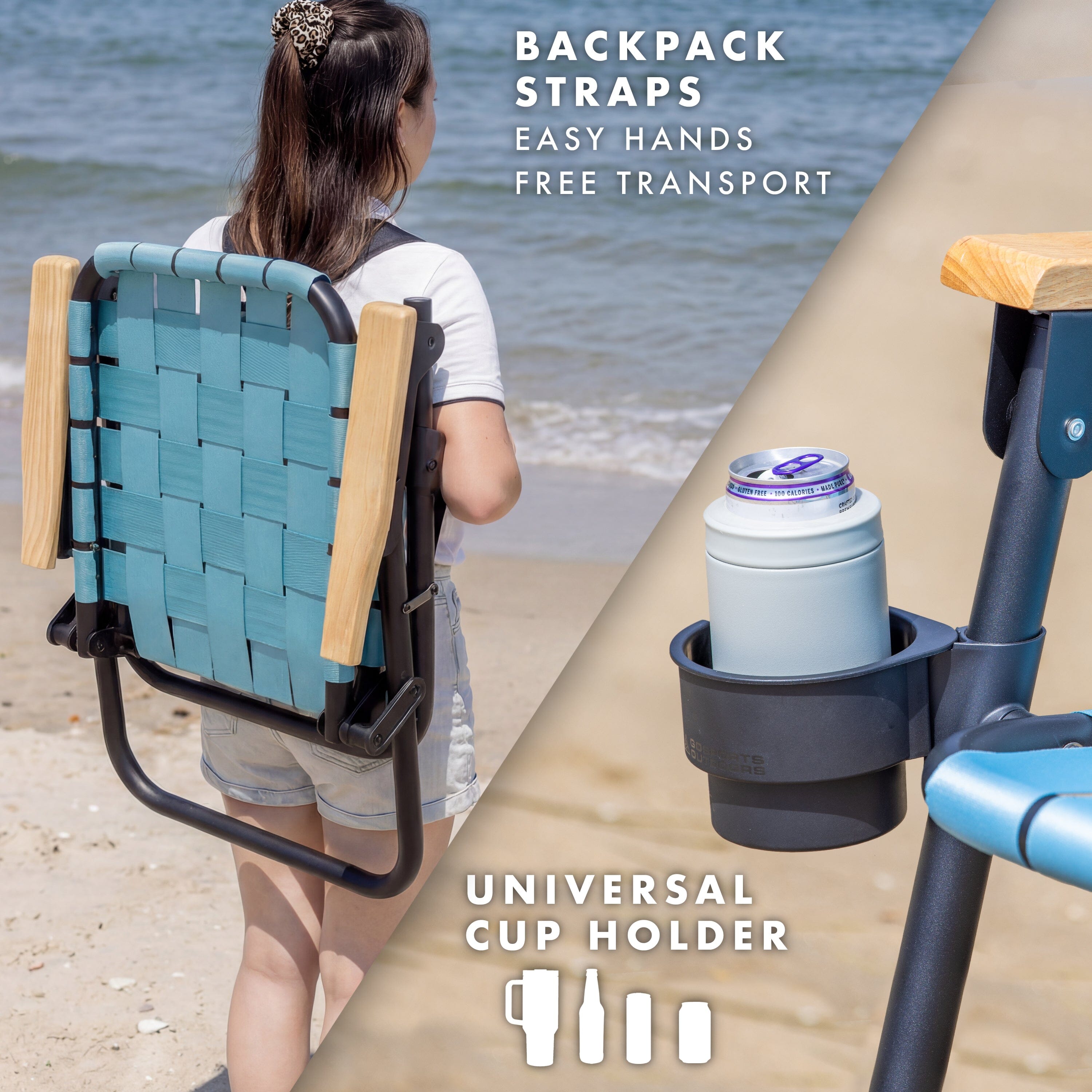 GoSports WOVN Beach Backpack Chair - 9 Styles Available - Premium Folding Camping Chair GoSports