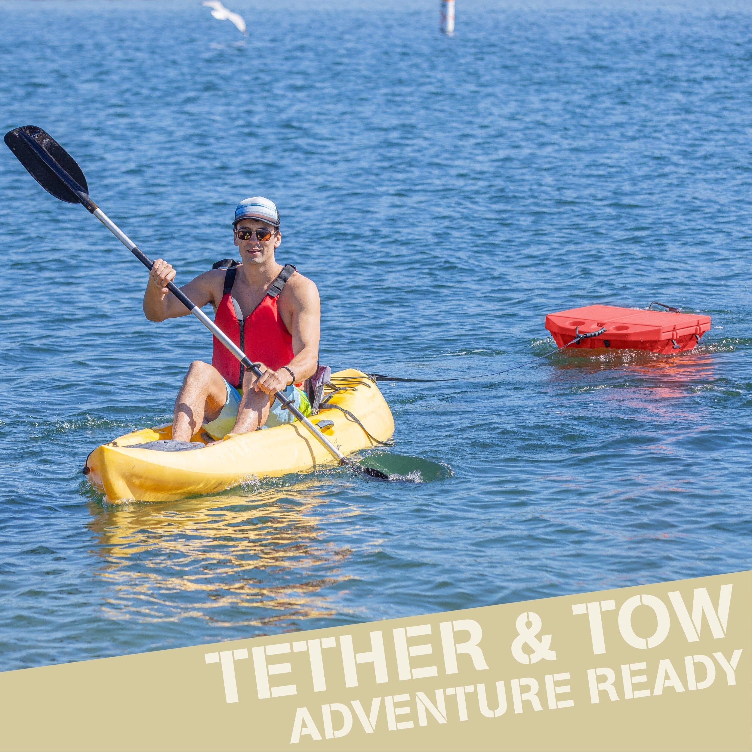 Cuddy Floating Cooler and Dry Storage Vessel - 40QT - Amphibious Hard Shell Design GoSports