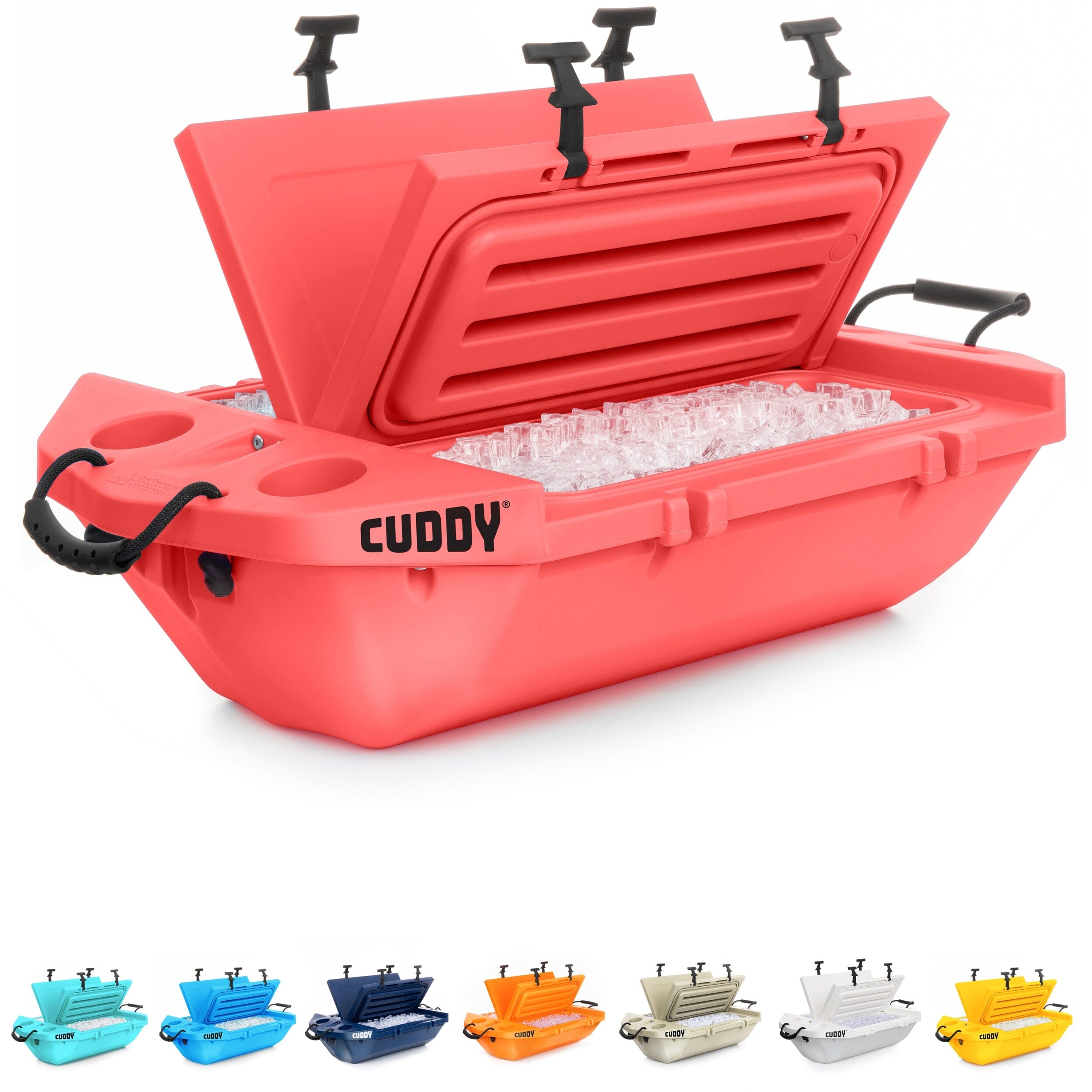 Cuddy Floating Cooler and Dry Storage Vessel - 40QT - Amphibious Hard Shell Design GoSports Coral