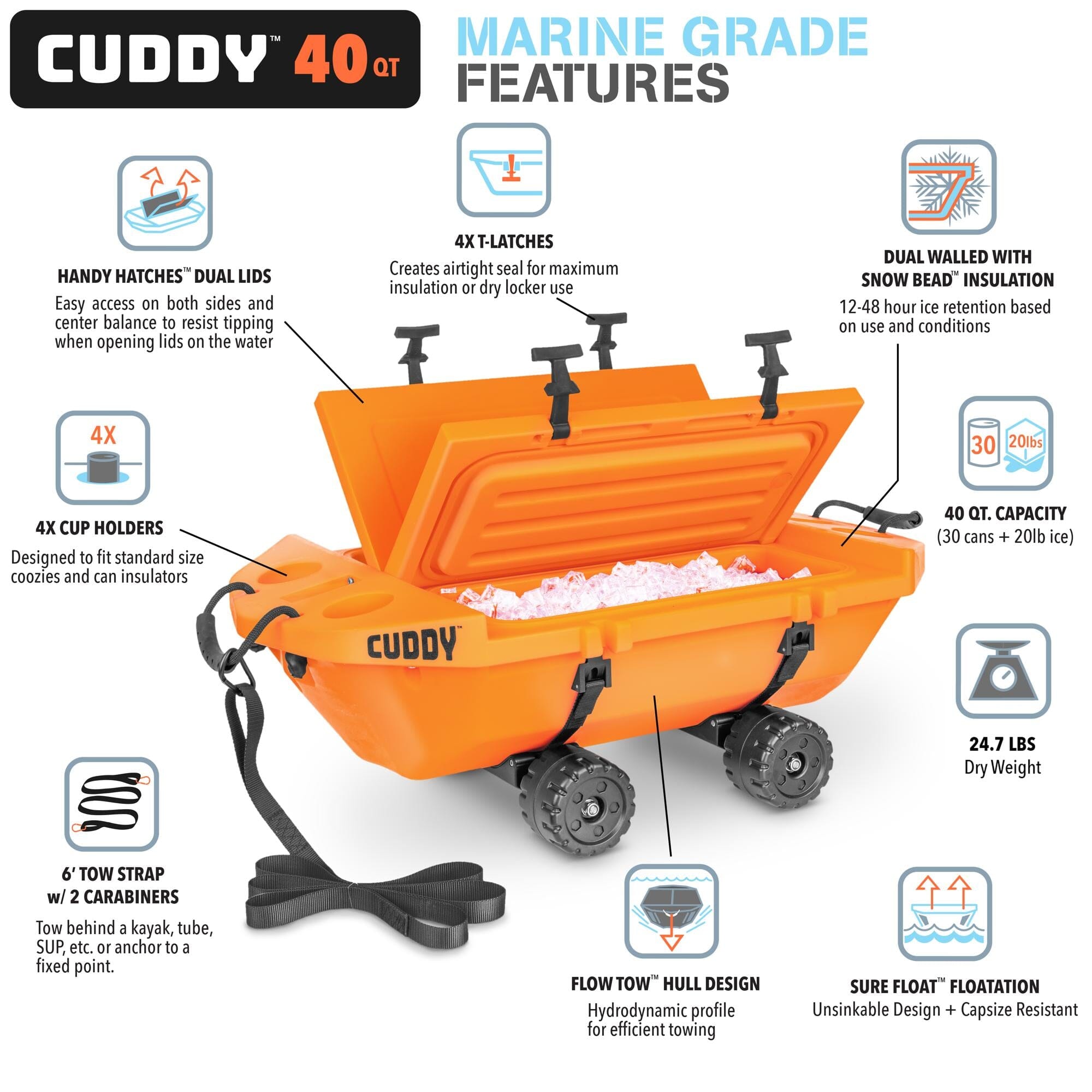 cuddy cooler crawler features
