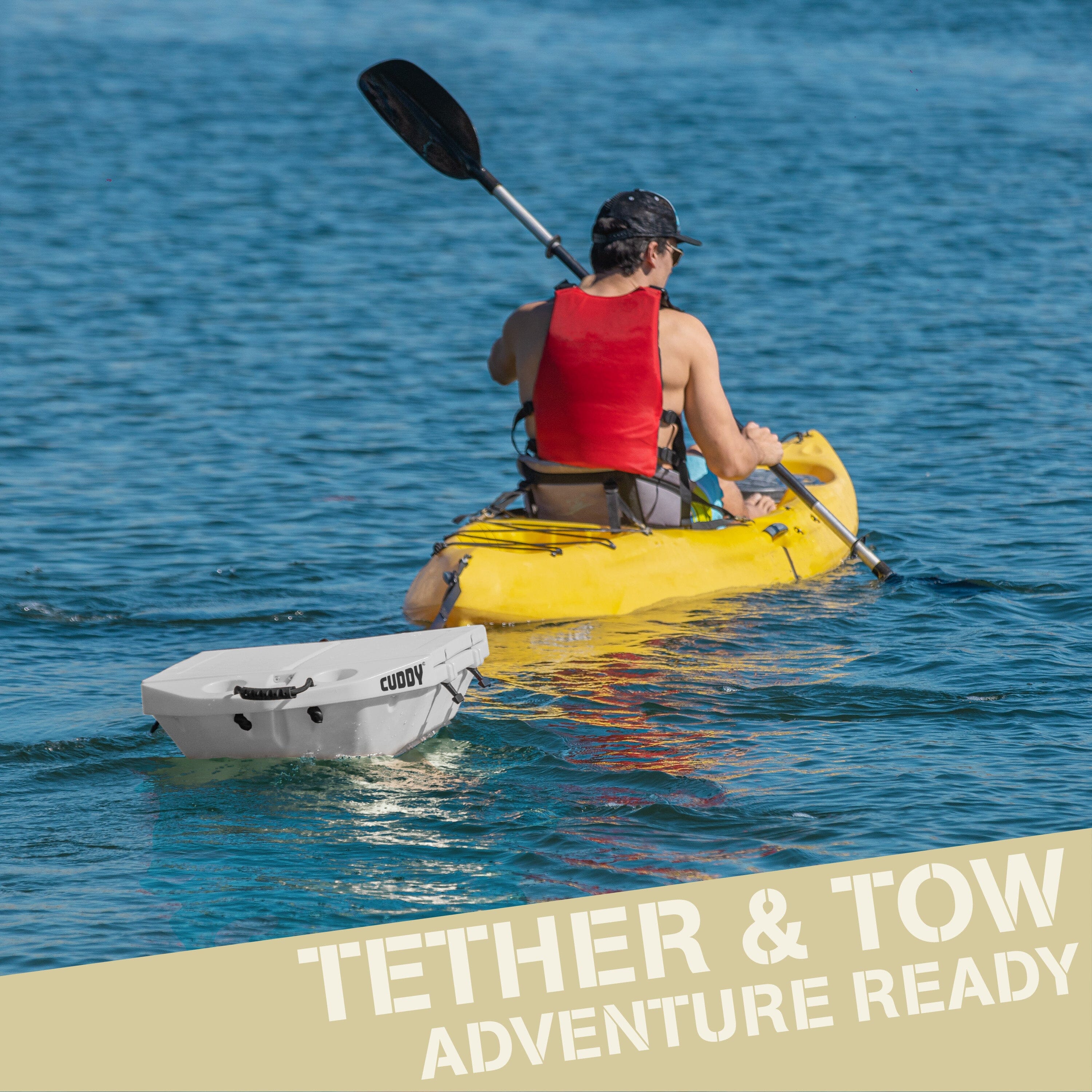 Cuddy Floating Cooler and Dry Storage Vessel - 40QT - Amphibious Hard Shell Design, White GoSports