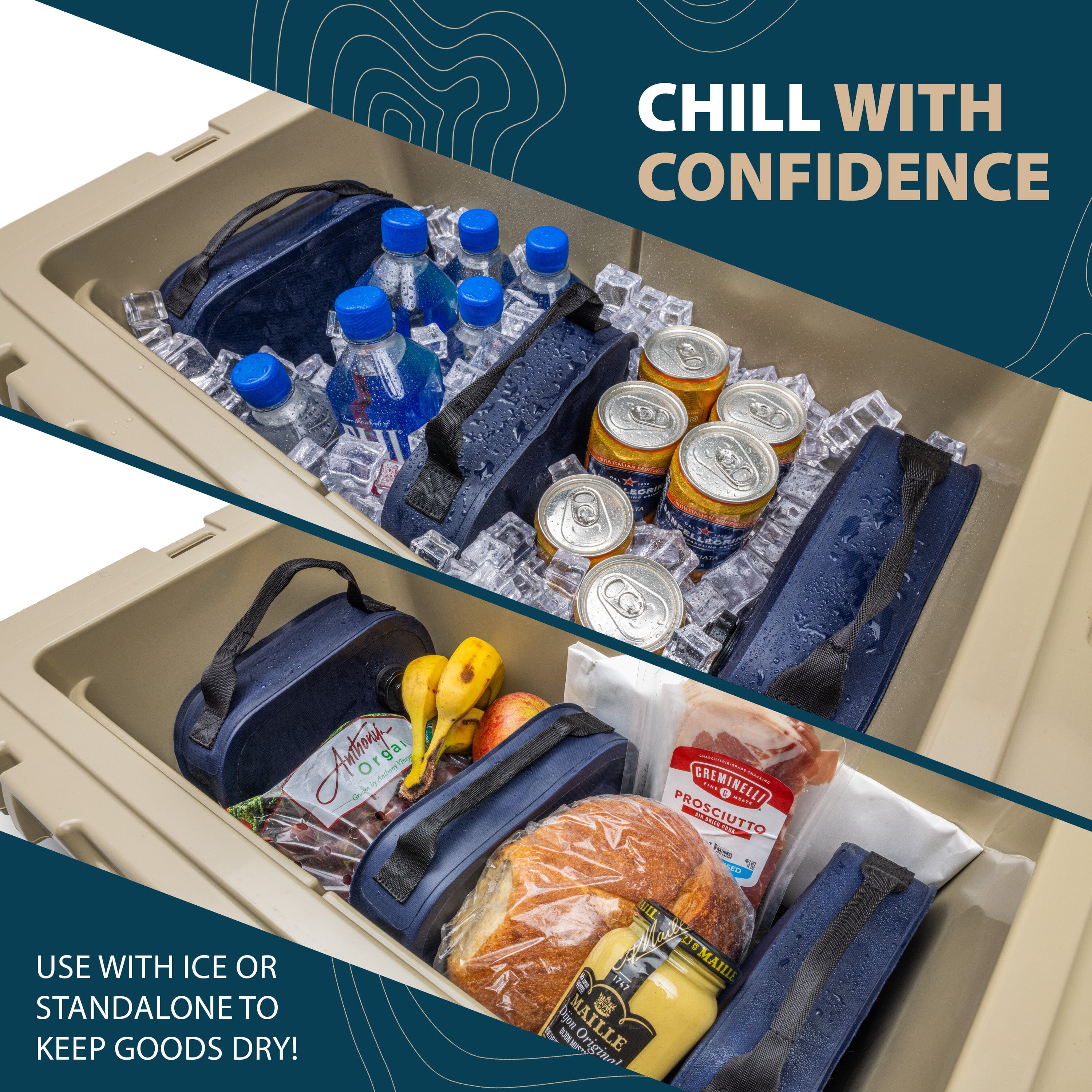 CUDDY Reusable Ice Packs for Coolers - 3 Pack - Premium Long Lasting Freezer Packs for Ice Chest & Camping PlayGoSports.com